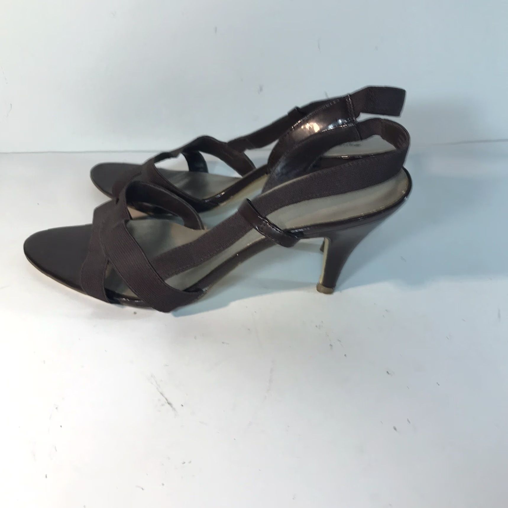 Apt. 9 Apt. 9 Women's Brown Strappy Heels Size 8.5M Open Toe 3in Stiletto Modern Size US 8.5 / IT 38.5 - 2 Thumbnail