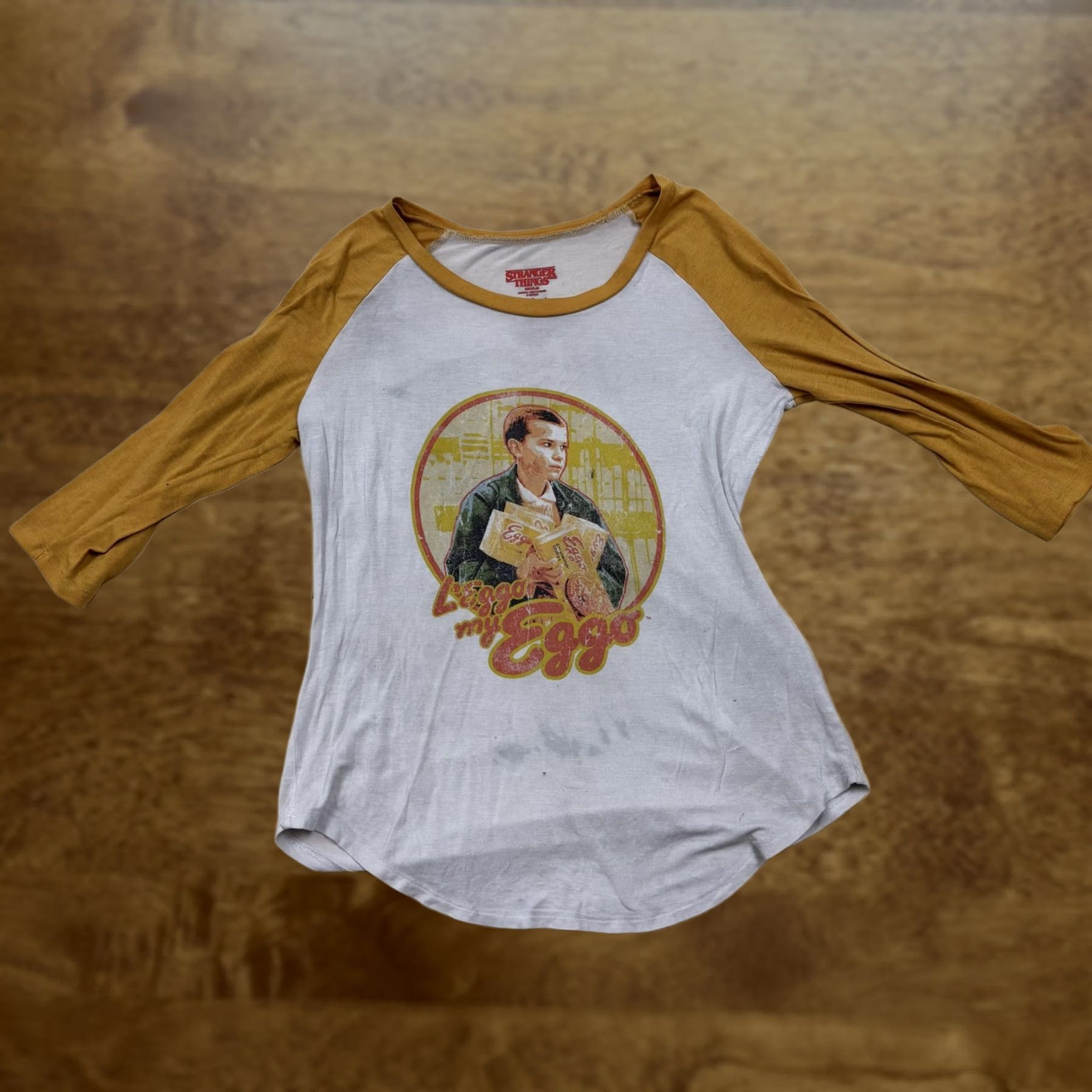 LEGO VINTAGE Stranger Things Shirt Womens Medium Eleven Leggo My Eggo 3/4 Raglan Baseball Tee Size M / US 6-8 / IT 42-44 - 1 Thumbnail