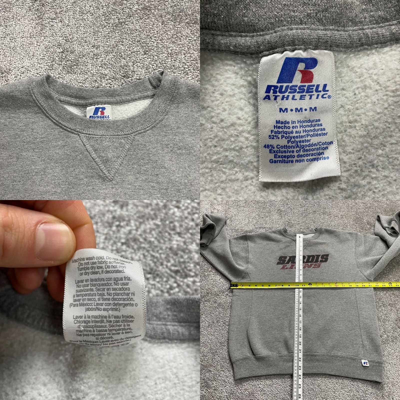 Russell Athletic Russell Athletic Sweatshirt Mens Medium Gray Graphic Crew Neck Fleece Pullover Size US M / EU 48-50 / 2 - 8 Thumbnail