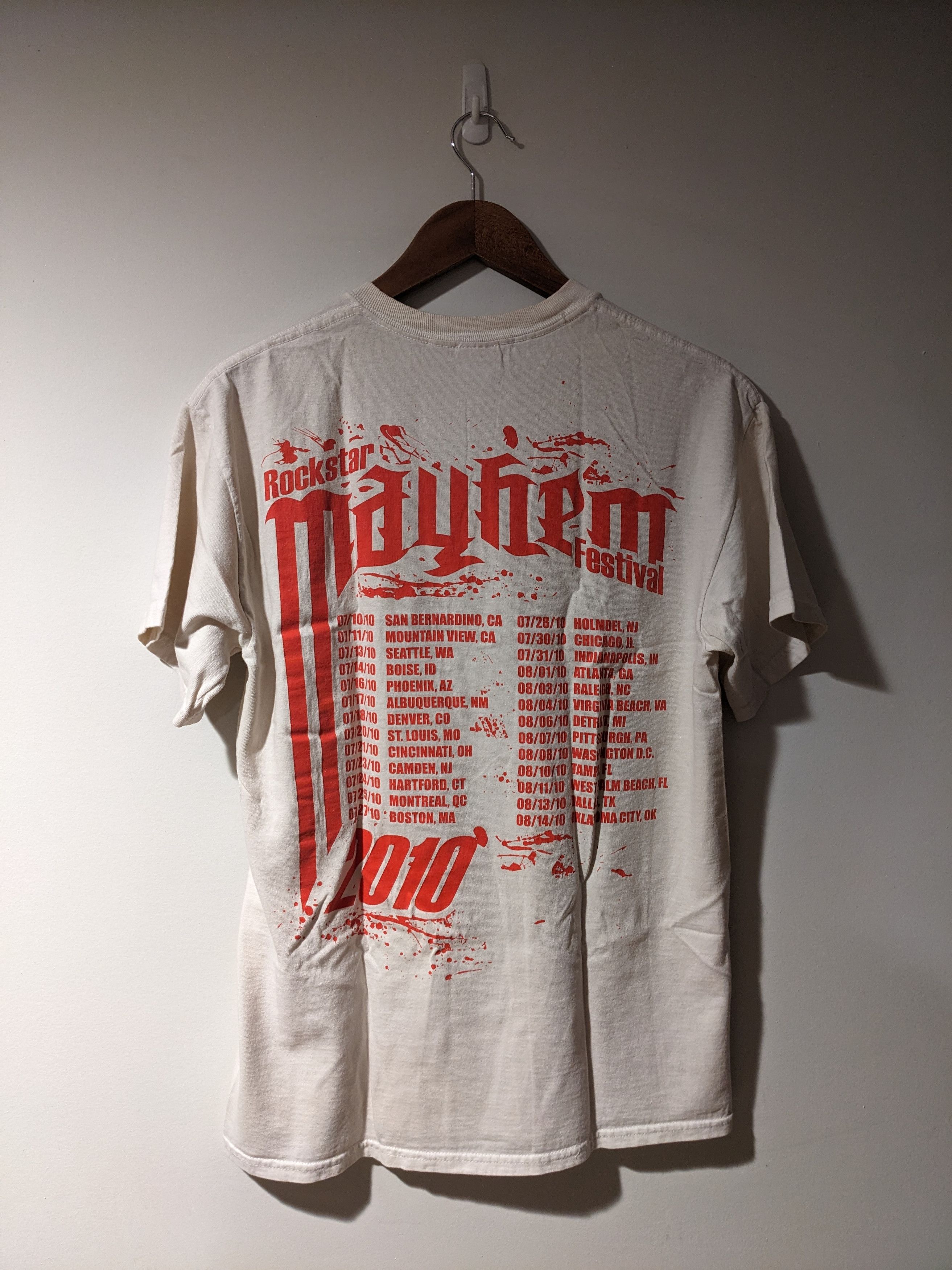 Band Tees × Vintage Vintage 2010 Rockstar Mayhem Festival Beige Medium T-Shirt Size US M / EU 48-50 / 2 - 7 Thumbnail