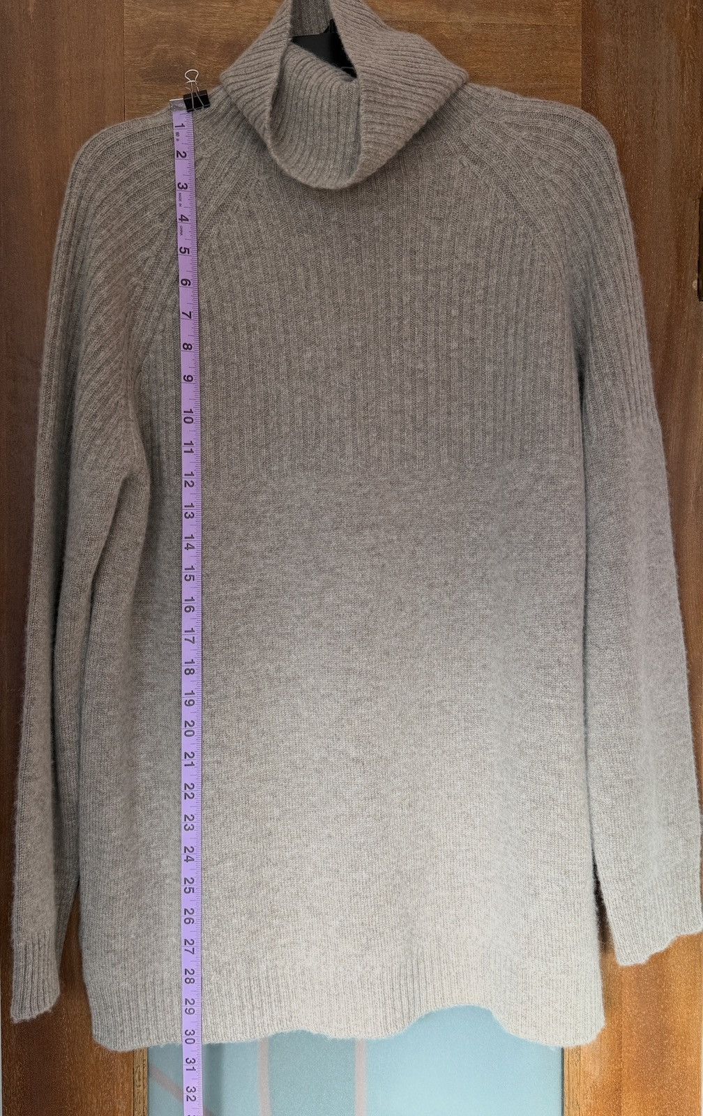 Other Pura Cashmere & Merino Wool Vintage Khaki Turtleneck Sweater Size XL / US 12-14 / IT 48-50 - 7 Thumbnail