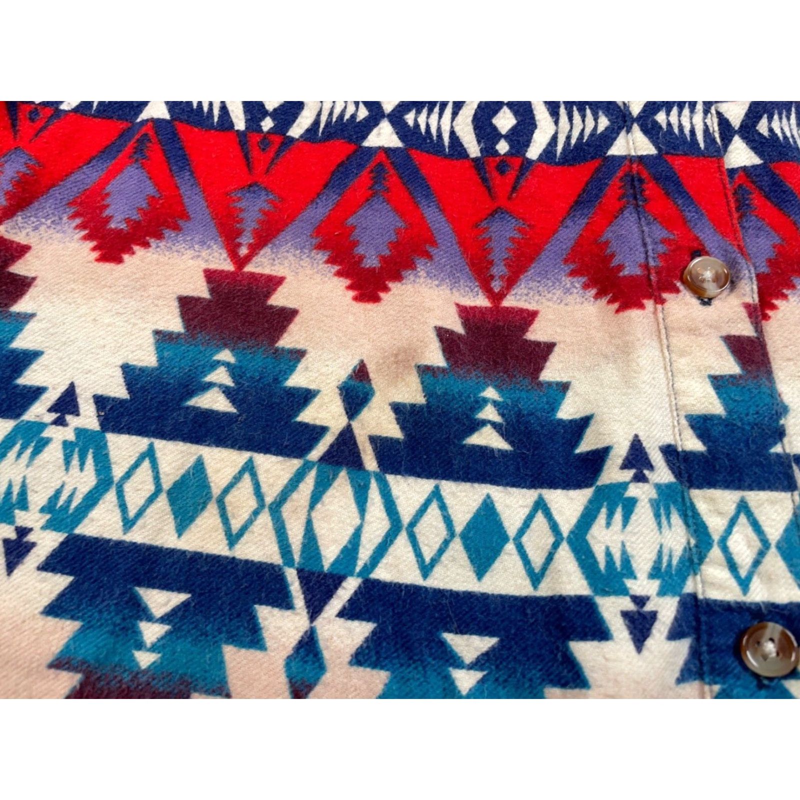 Bdg BDG Shirt Women's Medium Red Aztec Lightweight Flannel Geometric 90s Tribal Western 100% Cotton Size M / US 6-8 / IT 42-44 - 5 Thumbnail