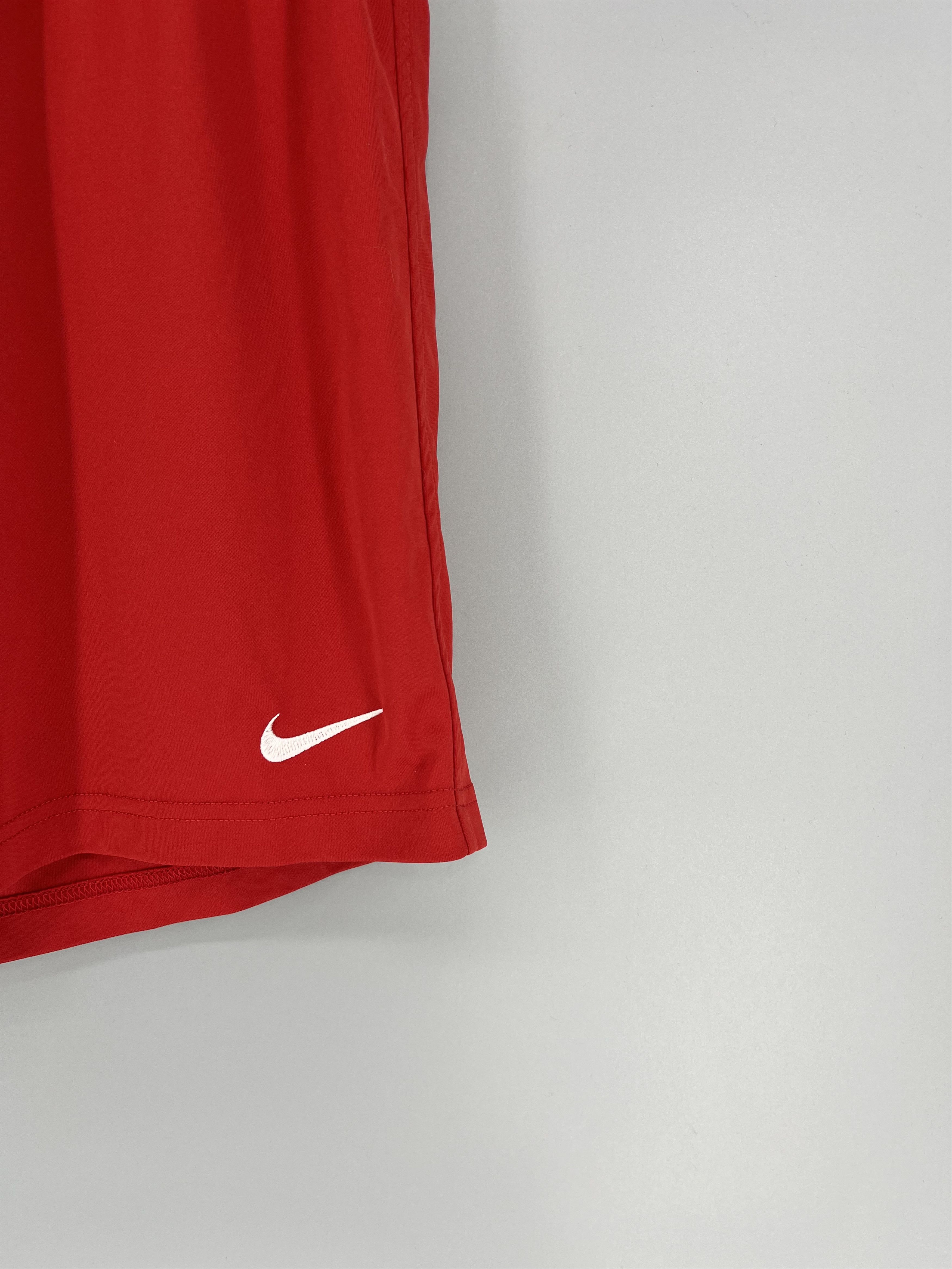 Nike × Vintage 90s Vintage Nike Red Nylon Mini Swoosh Shorts Travis Styl Size US 40 / EU 56 - 4 Thumbnail