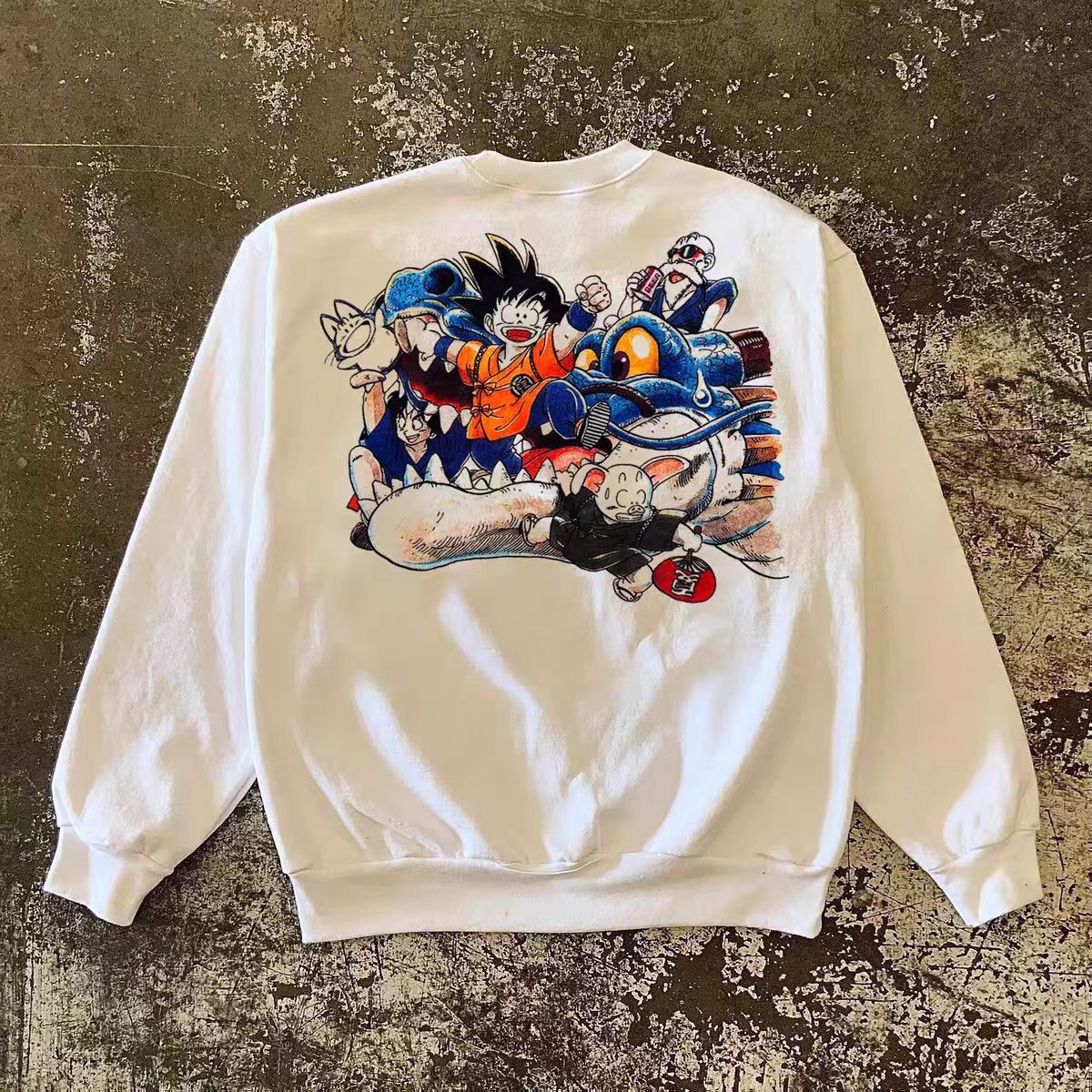 Designer × Japanese Brand Cartoon Dragon Ball pattern white all-match sweatshirt Size US L / EU 52-54 / 3 - 1 Thumbnail