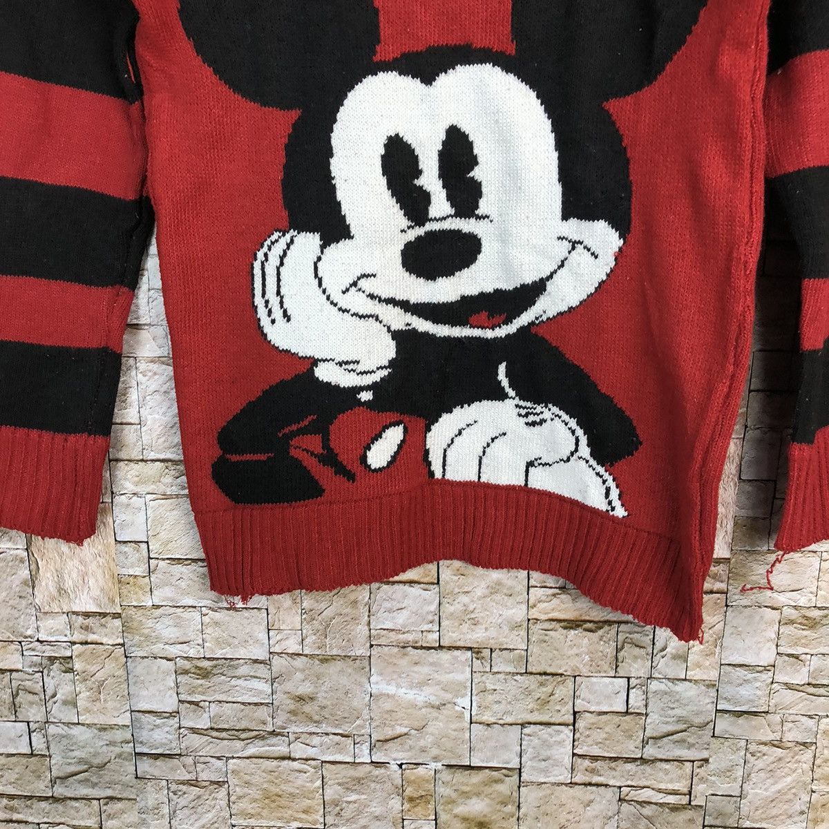 Disney Maria Luizat X mickey mouse stripe Red Knitwear #A396 Size S / US 4 / IT 40 - 6 Thumbnail