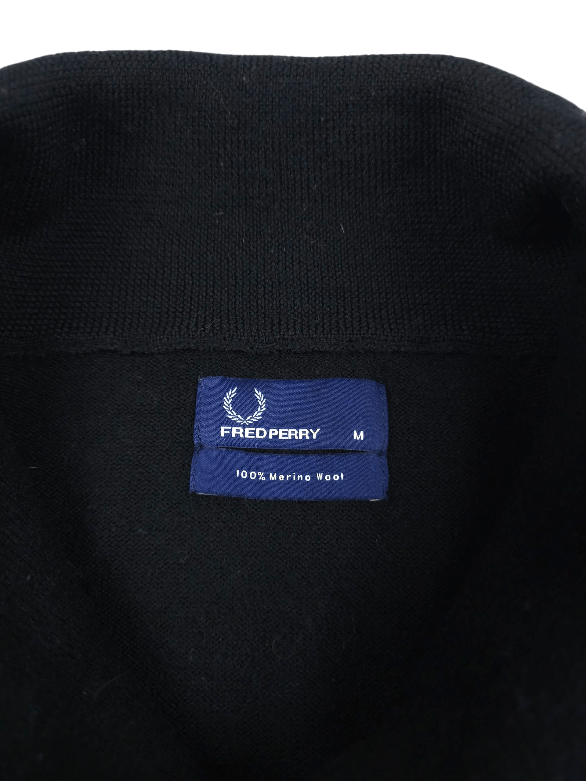 Fred Perry 💎 Fred Perry Black Wool Shawl Collar Sweater Size M Size US M / EU 48-50 / 2 - 5 Thumbnail