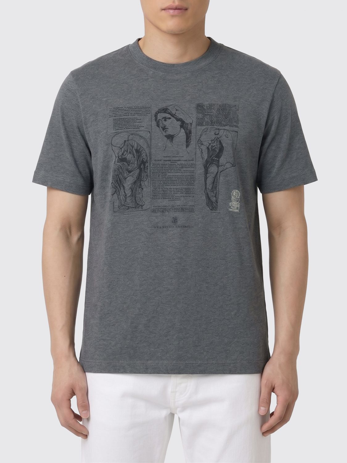 Brunello Cucinelli Brunello Cucinelli T-Shirt Men Grey Size US L / EU 52-54 / 3 - 1 Thumbnail