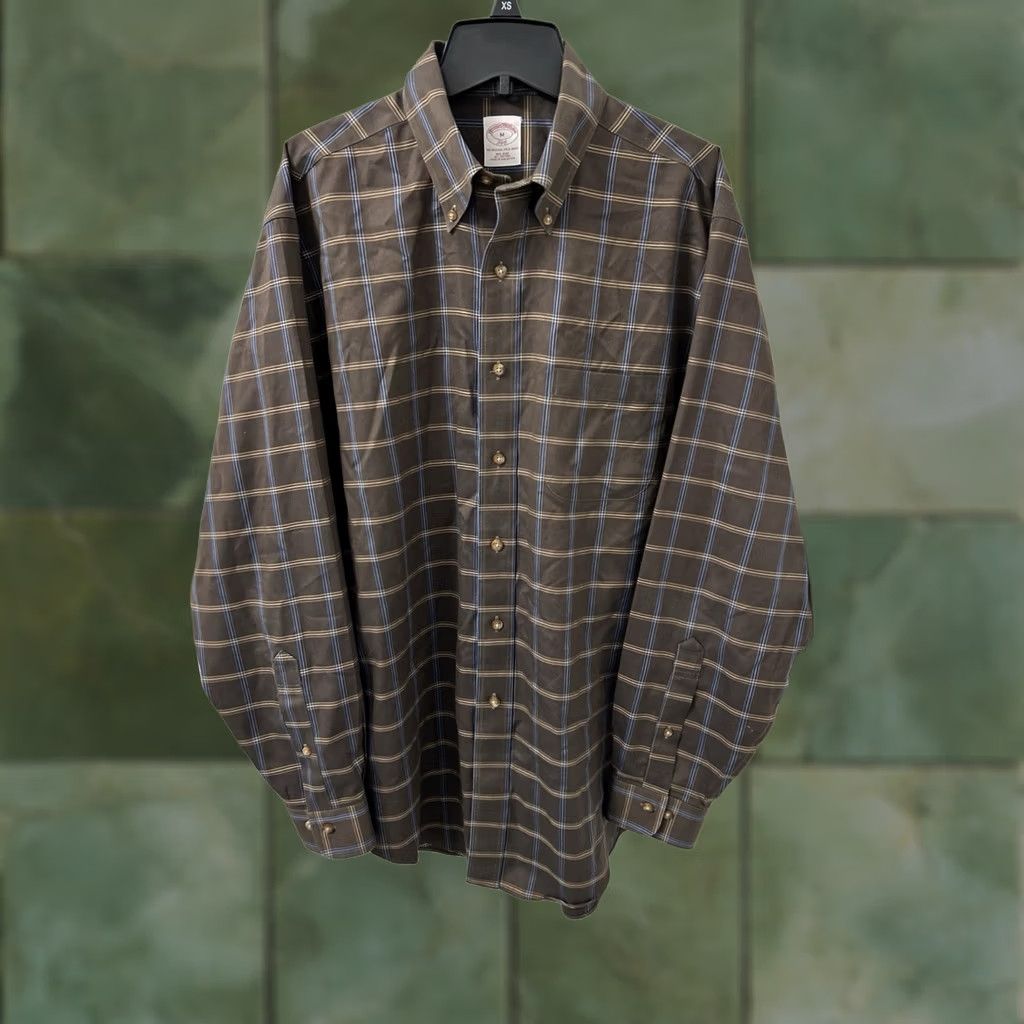 Brooks Brothers Brooks Brothers Shirt Mens M Brown Original Polo Plaid Button Down Size US M / EU 48-50 / 2 - 1 Thumbnail
