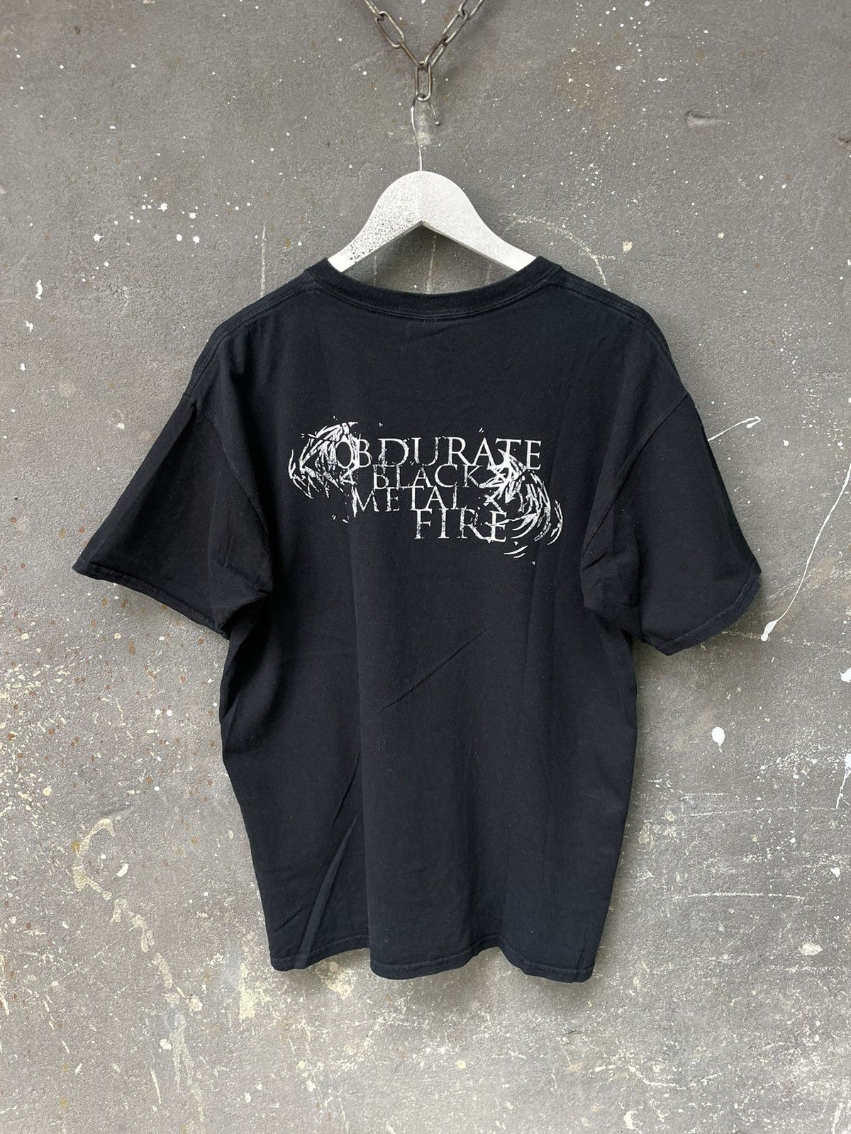 Band Tees × Vintage Vintage Obdurate Black Metal Fire T-Shirt 2008 Pentagram Size US L / EU 52-54 / 3 - 2 Thumbnail