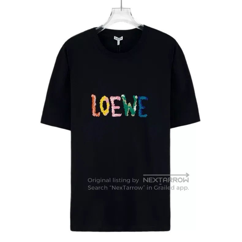 Loewe Loewe Black Logo Letter Embroidered Cotton Crew Neck Short Size M / US 6-8 / IT 42-44 - 1 Thumbnail