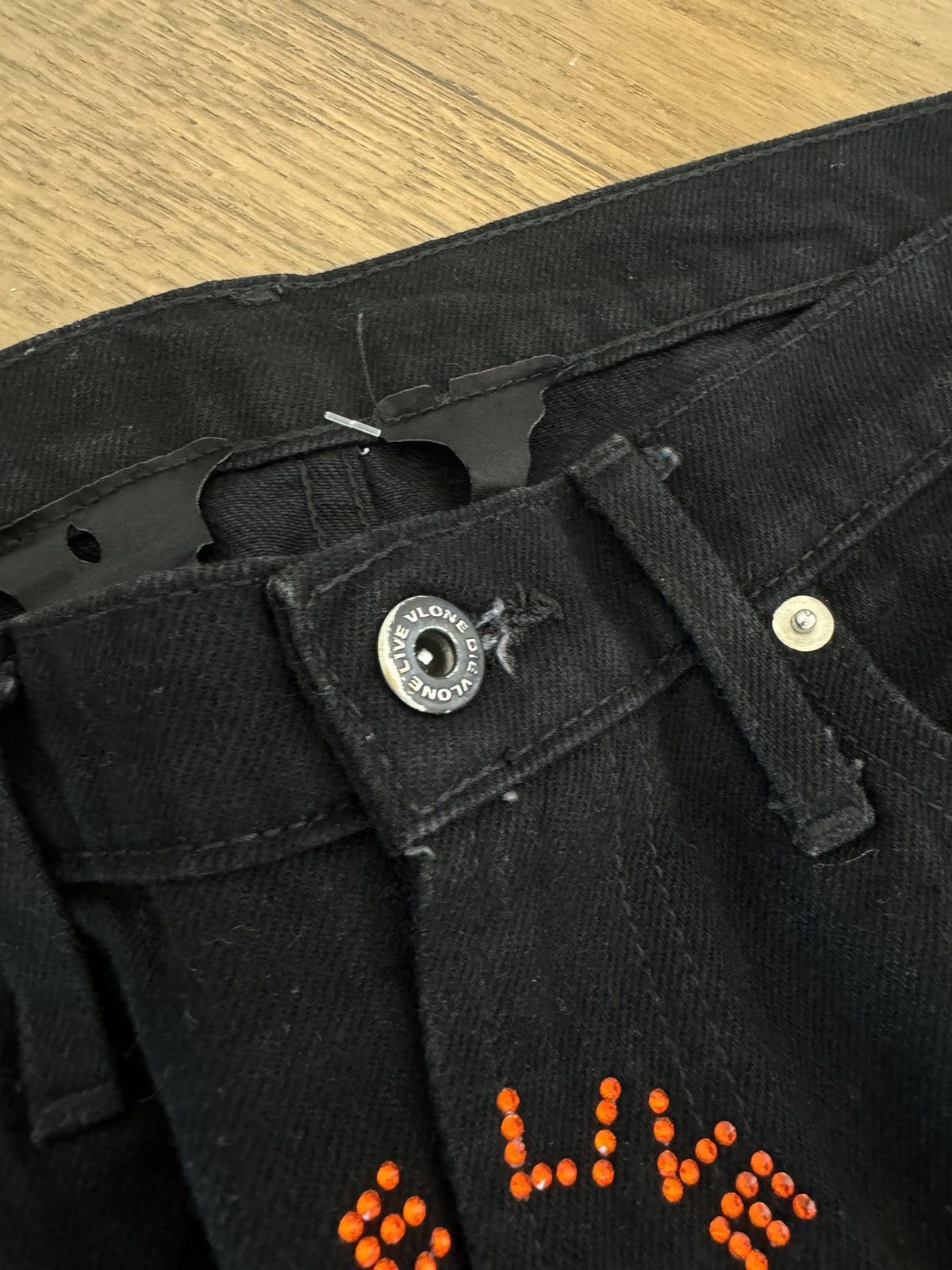 Vlone Vlone Denim Rhinestone Jeans Black 32 Size US 32 / EU 48 - 4 Thumbnail