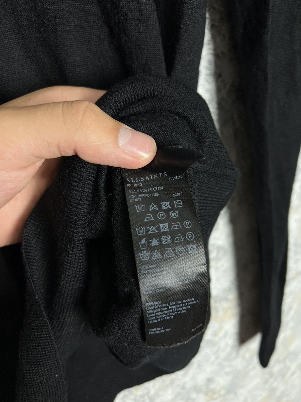 Allsaints Allsaints Sweater Black Chest Logo Merino Wool Jumper Size M Size US M / EU 48-50 / 2 - 4 Thumbnail