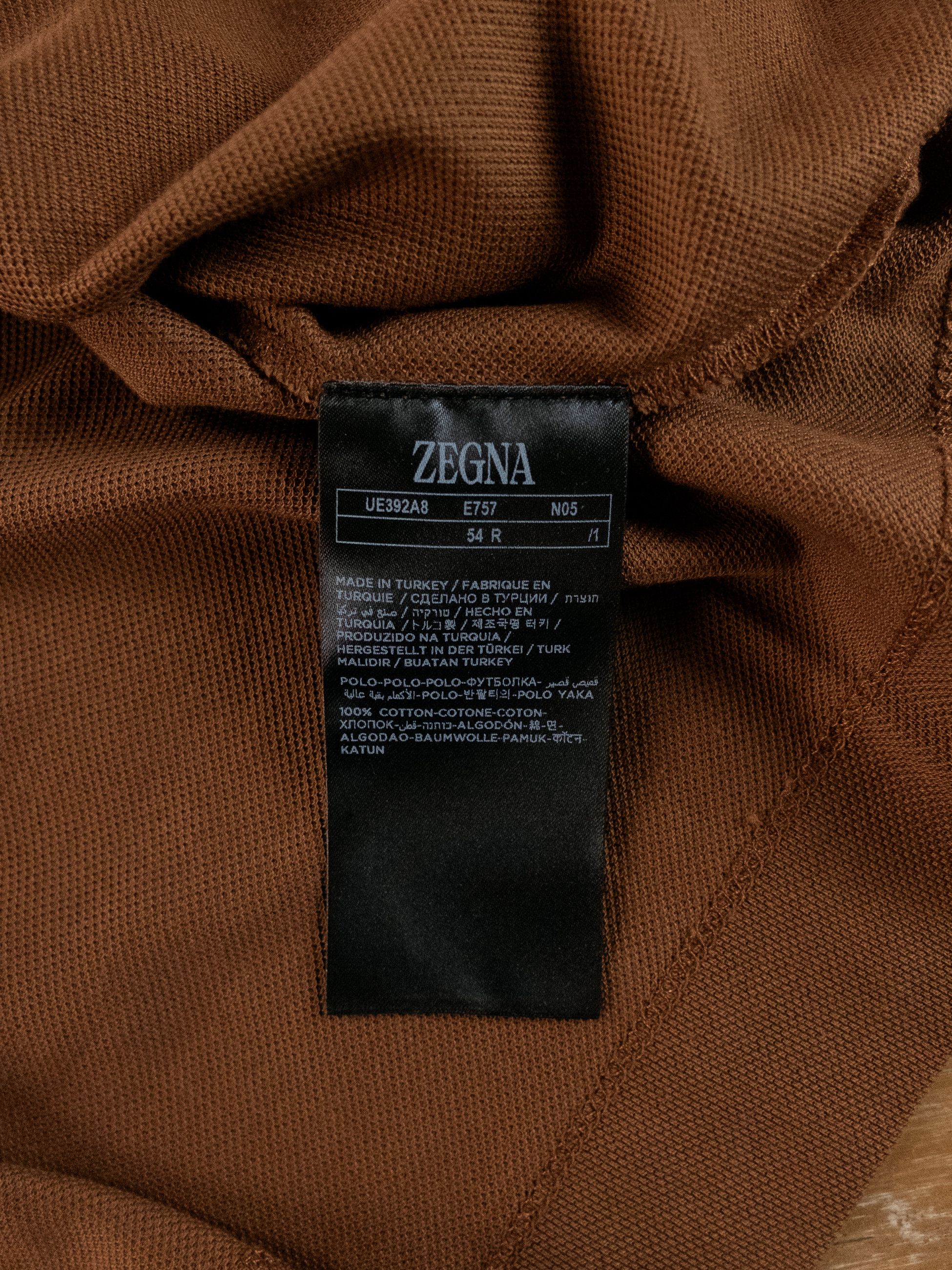 Ermenegildo Zegna ZEGNA solid brown long sleeve cotton polo shirt 54 XL Size US XL / EU 56 / 4 - 9 Thumbnail