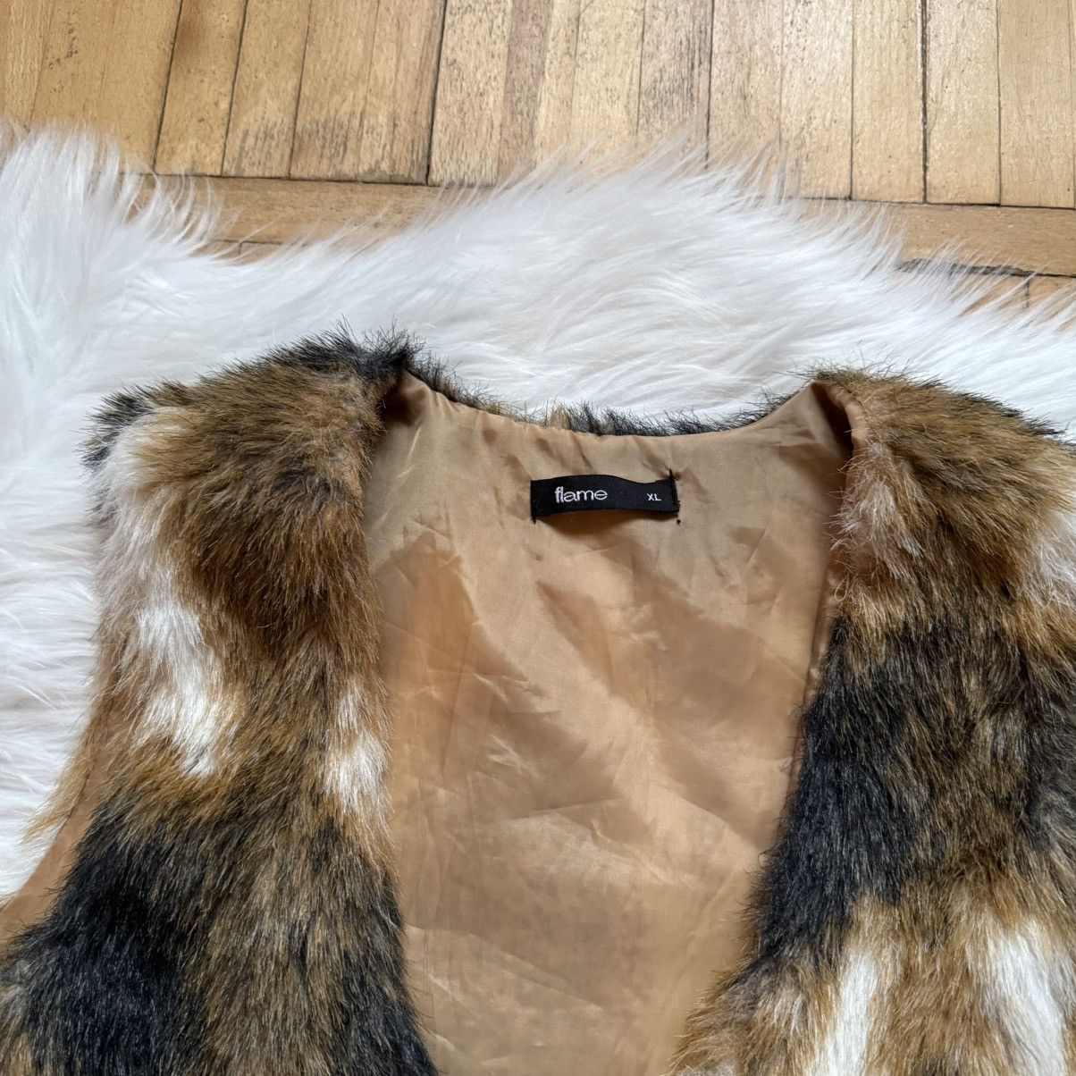 Hysteric Glamour 📌 Vintage Crazy Faux Fur Y2K Vest Animal Print Size XL / US 12-14 / IT 48-50 - 4 Thumbnail
