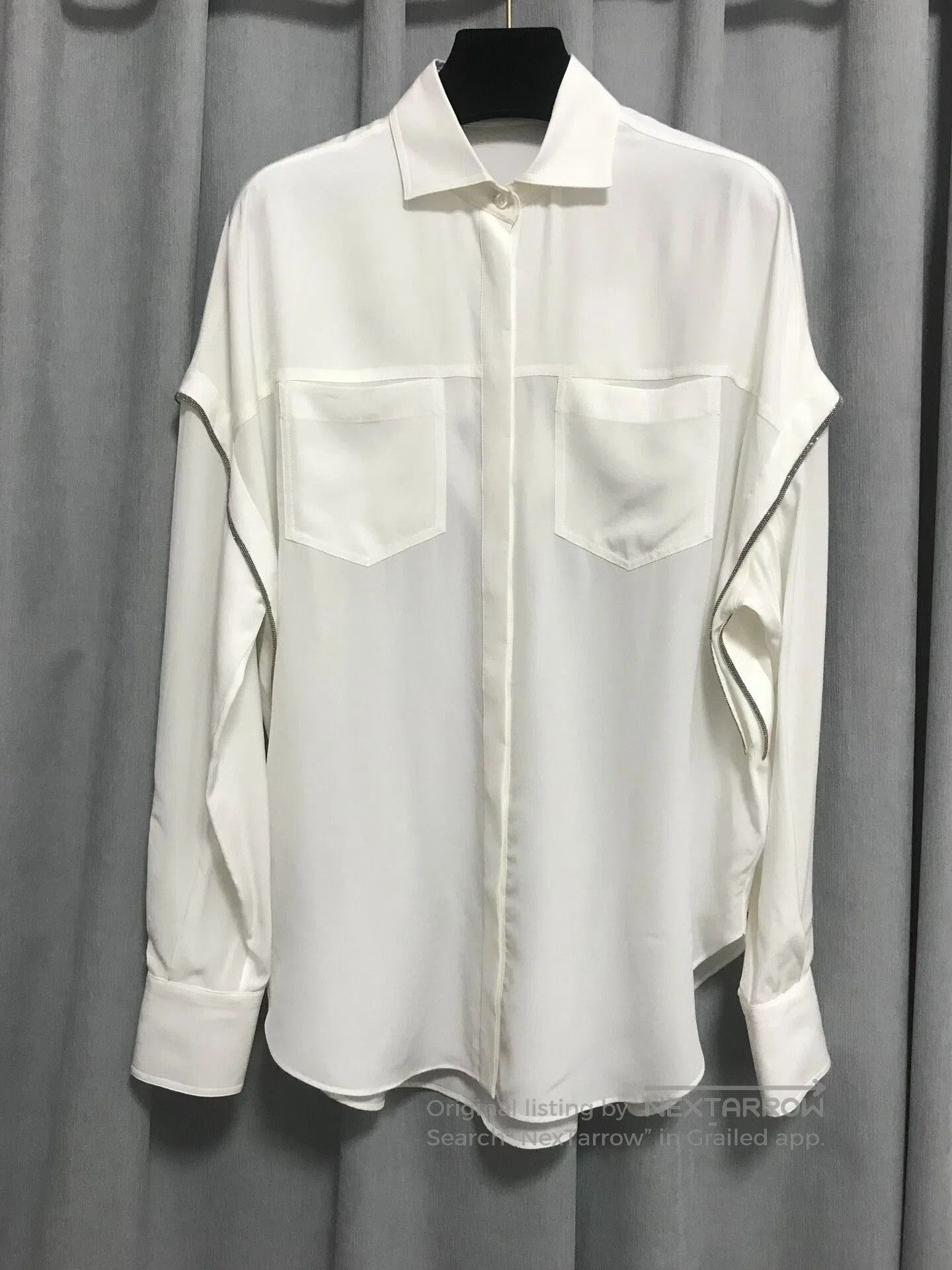 Brunello Cucinelli Brunello Cucinelli Silk Beaded Batwing Shirt. Size US M / EU 48-50 / 2 - 1 Thumbnail