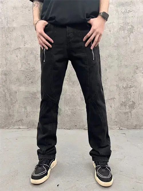 Jean patchwork utility zipper flared jeans Size US 32 / EU 48 - 2 Thumbnail