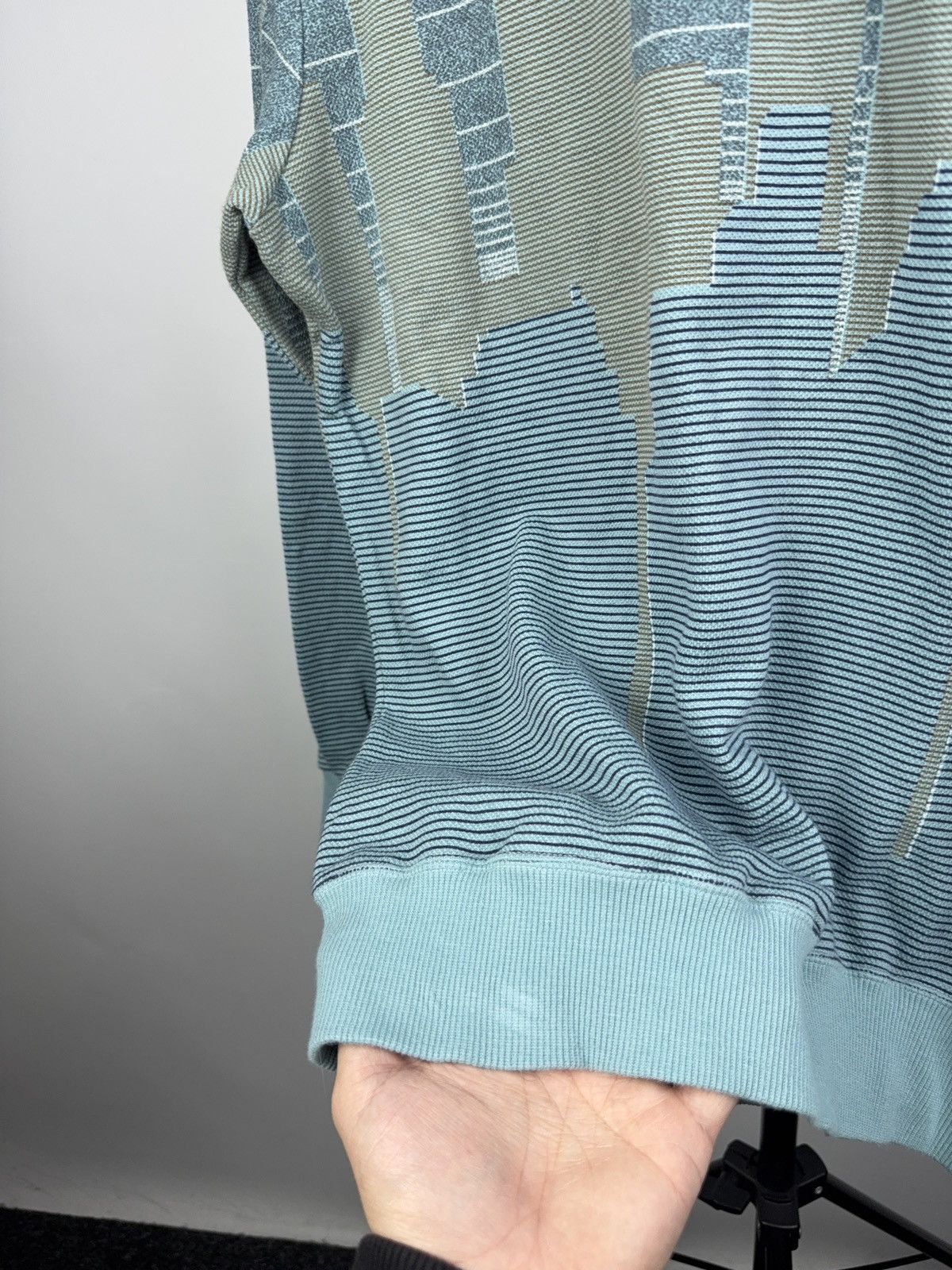 Jockey Vintage 00s Jockey Skyline Knit Sweater Blue City Pattern Size US M / EU 48-50 / 2 - 8 Thumbnail