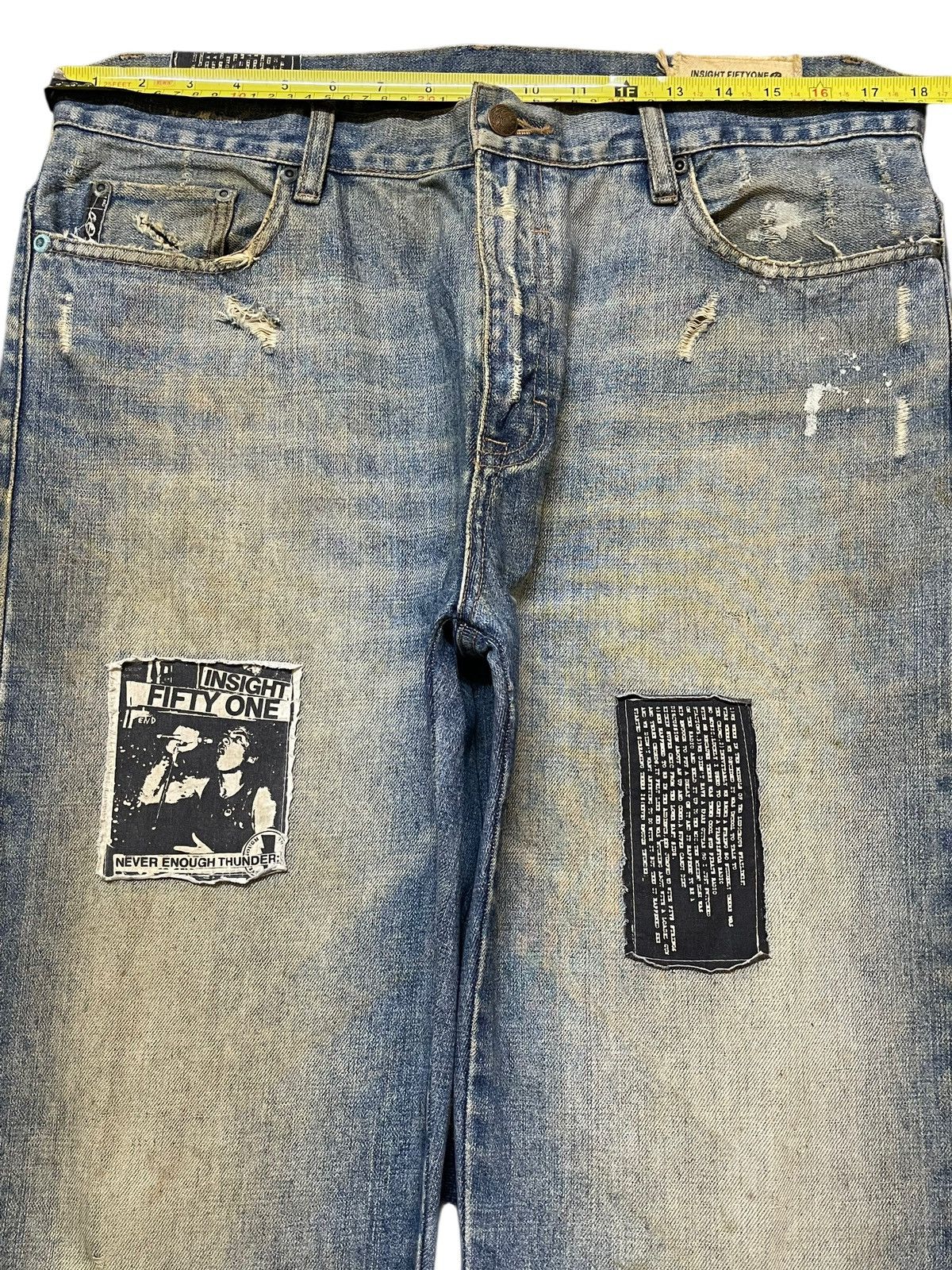 Hysteric Glamour Vintage Japanese Brand Mud Wash Faded Artist Style Jeans Size US 36 / EU 52 - 14 Thumbnail