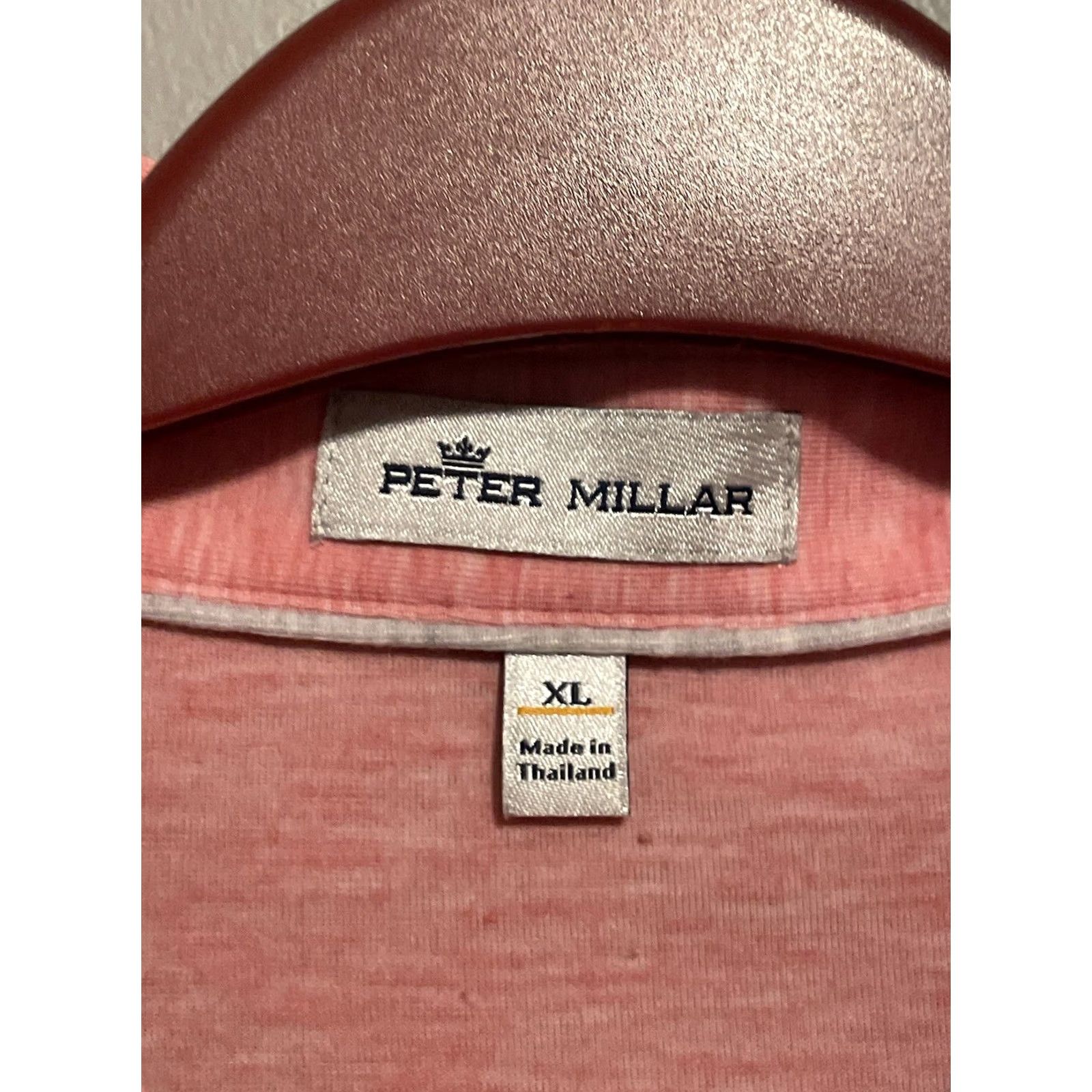 Peter Millar Peter Millar Shirt Mens M Gray Size Peach Polo Short Sleeve Collared Golf D278 Size US M / EU 48-50 / 2 - 3 Thumbnail