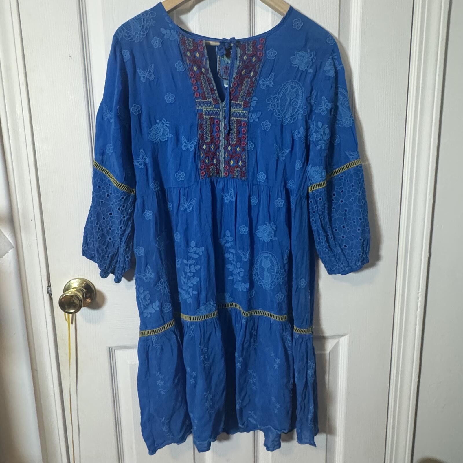 Other NWT Johnny Was Embroidered Boho Dress with Eyelet Sleeves Size M / US 6-8 / IT 42-44 - 1 Thumbnail