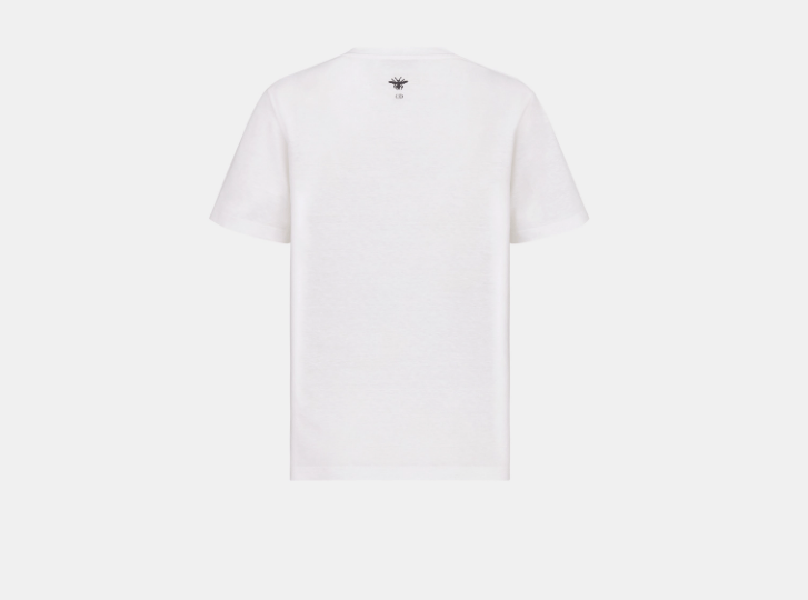 Dior o1w1db10725 453T09 Dioramour Embroidered T-Shirt in White Size L / US 10 / IT 46 - 2 Thumbnail