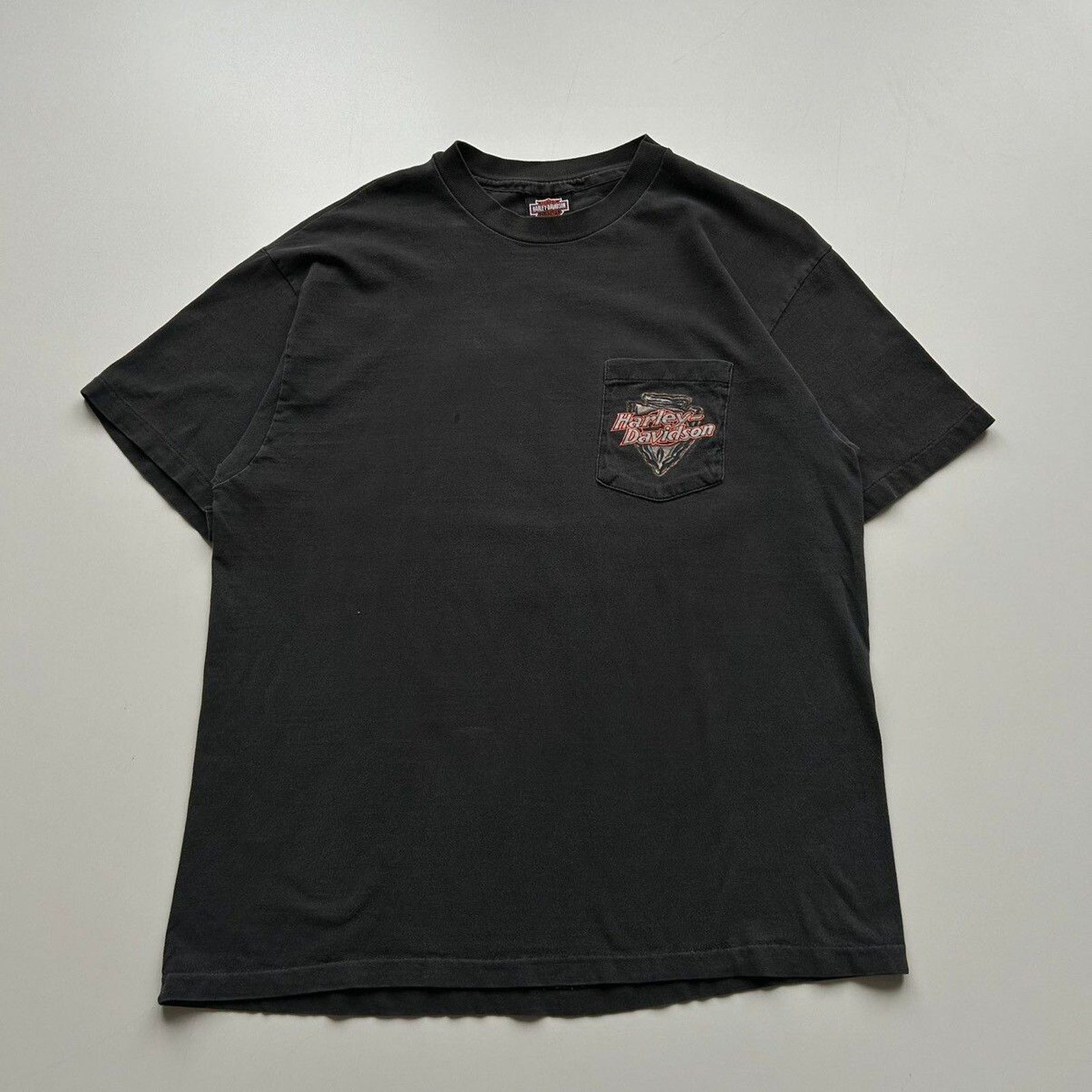 Harley Davidson Vintage 90s Harley Davidson Motorcycle Pocket T Shirt Large Size US L / EU 52-54 / 3 - 3 Thumbnail