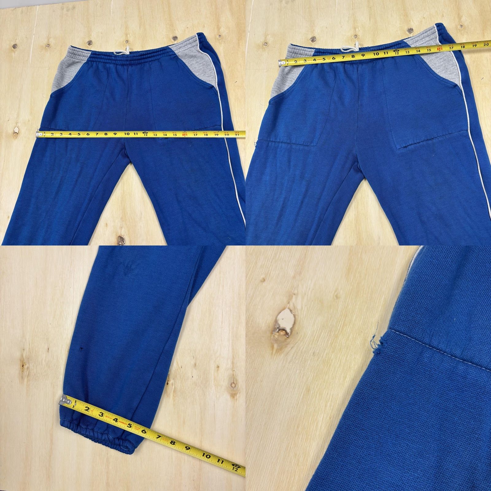 Vintage Line Up Sweatpants Mens L Blue Fleece Joggers Elastic Waist Pockets Regular Fit Adult Size US 33 - 8 Thumbnail