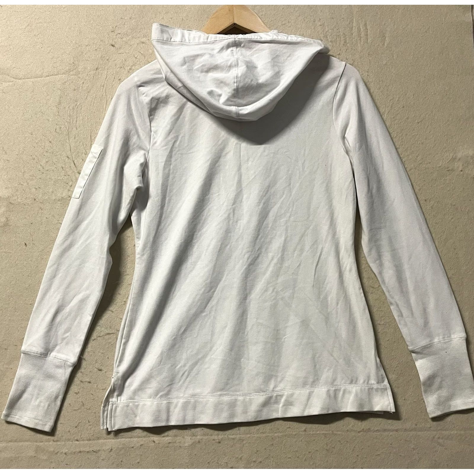 Vintage Danskin Hoodie Pullover Long Sleeve Athletic Top Beige Size M Ladies Regular Athletic Casual Wide Sleeve Size M / US 6-8 / IT 42-44 - 2 Thumbnail