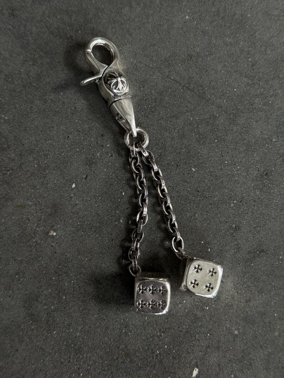 Chrome Hearts Fluffy Dice Keyring CHROME HEARTS FUZZY DICE MIRROR