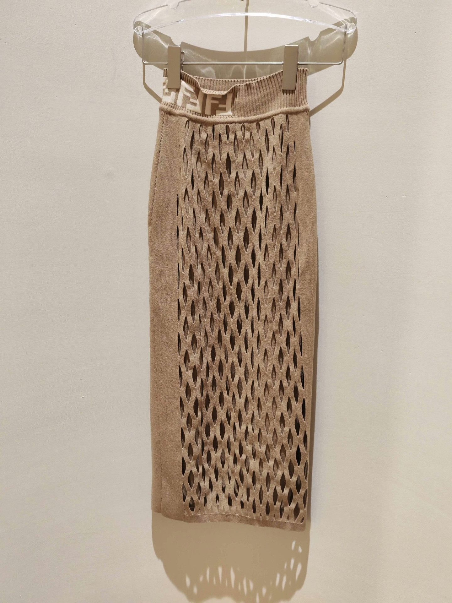 Fendi Fendi FF Logo Hollow-Out Knit Skirt Size 38" / US 16 / IT 52 - 1 Thumbnail