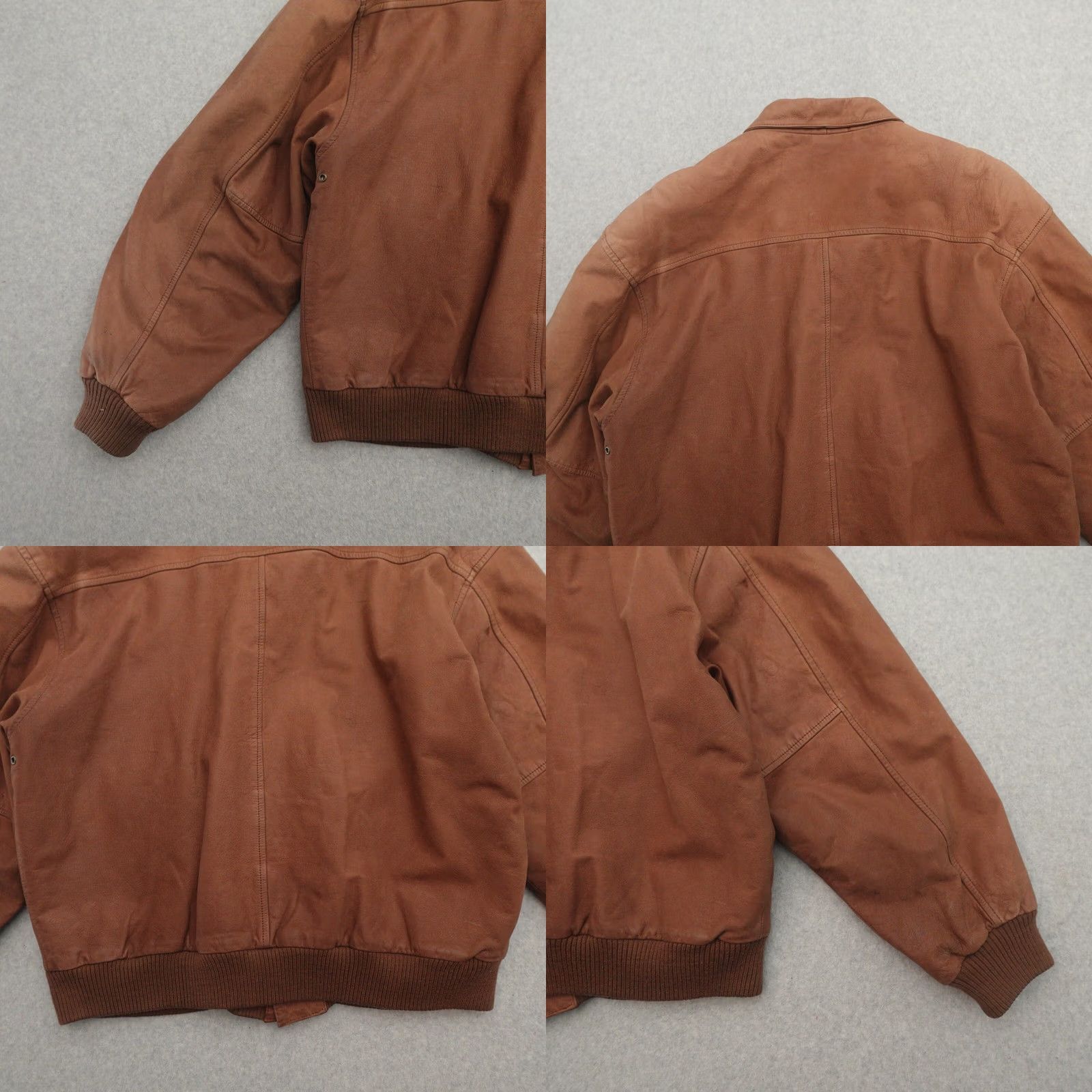 G-III Vintage Global Identity GIII Leather Bomber Aviator Jacket Brown Medium (22X25) Size US M / EU 48-50 / 2 - 9 Thumbnail