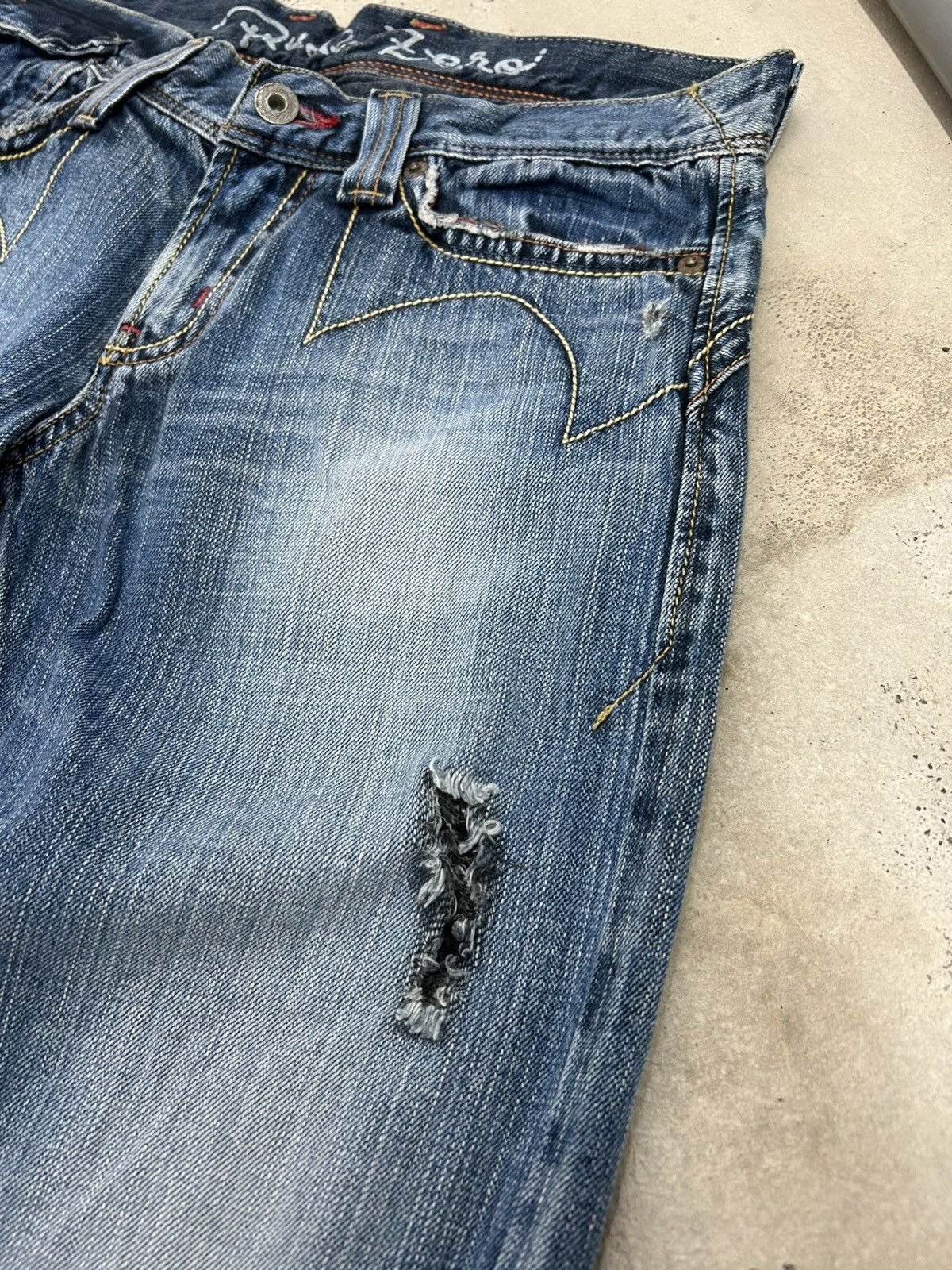 Japanese Brand Edwin Rude Zero Flare Washed Distressed Size US 30 / EU 46 - 6 Thumbnail