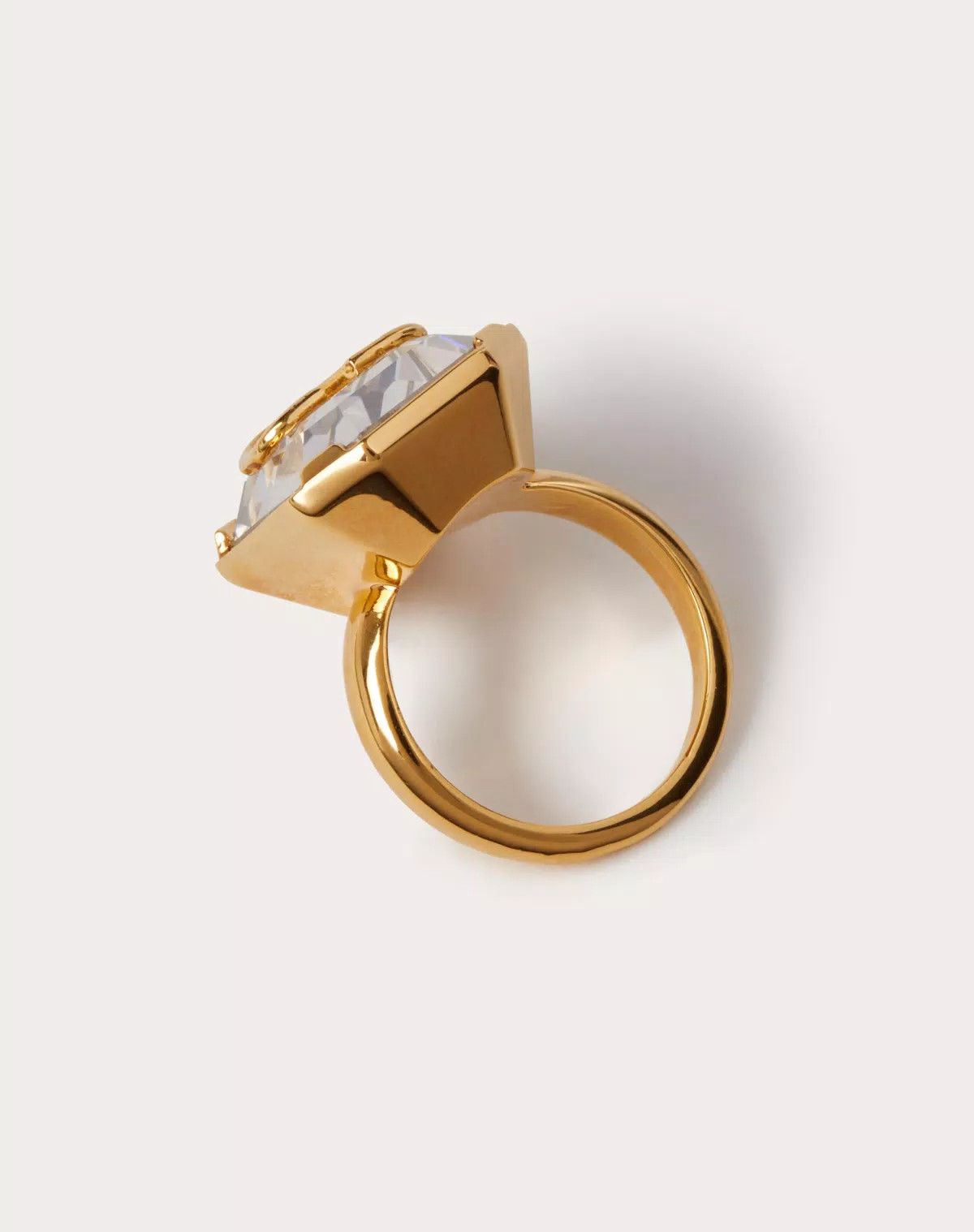 Valentino o1s1wg110426 Size: 15 / Vlogo Signature Metal Ring Crystals Size ONE SIZE - 4 Thumbnail