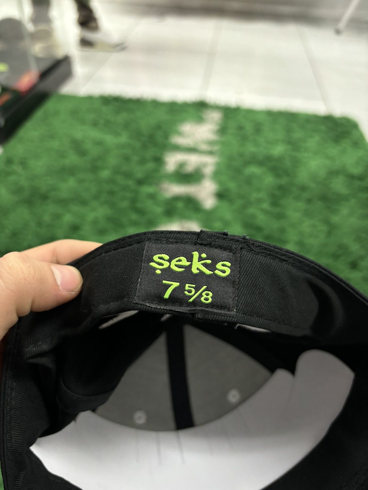 Other Seks fitted hat black white 7 5/8 Size ONE SIZE - 3 Thumbnail