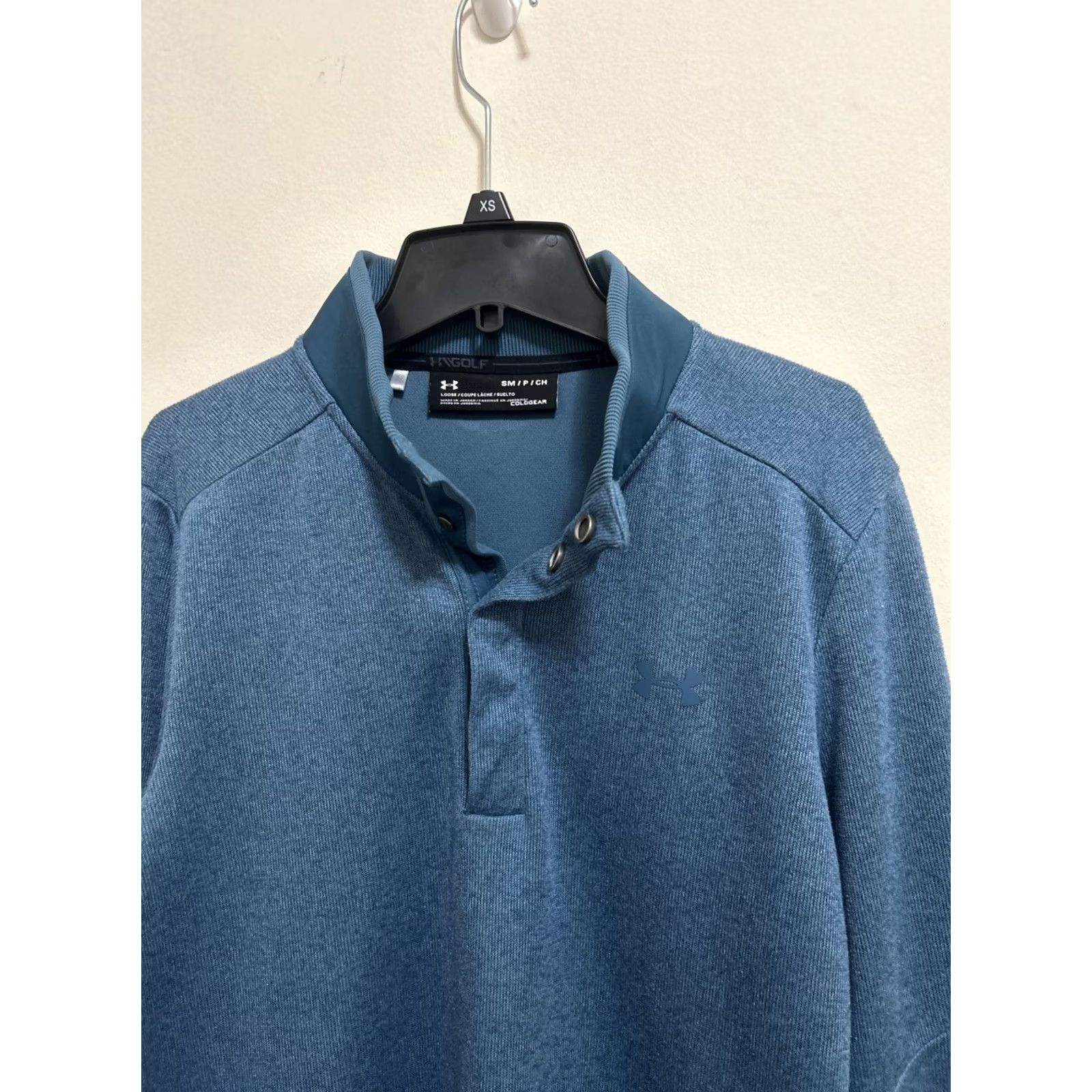 Under Armour Under Armour Coldgear Golf Mens Shirt S Henley Pullover Blue sweatshirt polo pullover with snap logo Embroidered Size US S / EU 44-46 / 1 - 3 Thumbnail