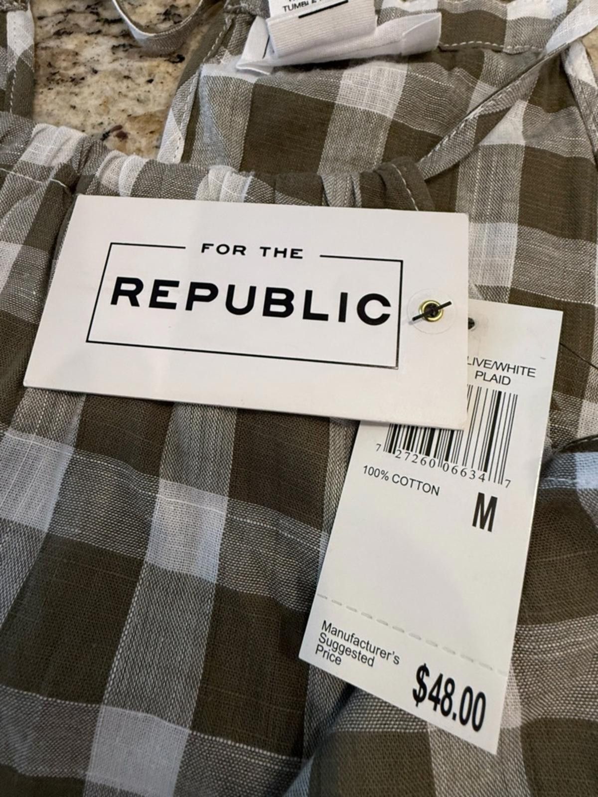 Other For the Republic brown white checkered ruffled tank top SZ M Size M / US 6-8 / IT 42-44 - 6 Thumbnail