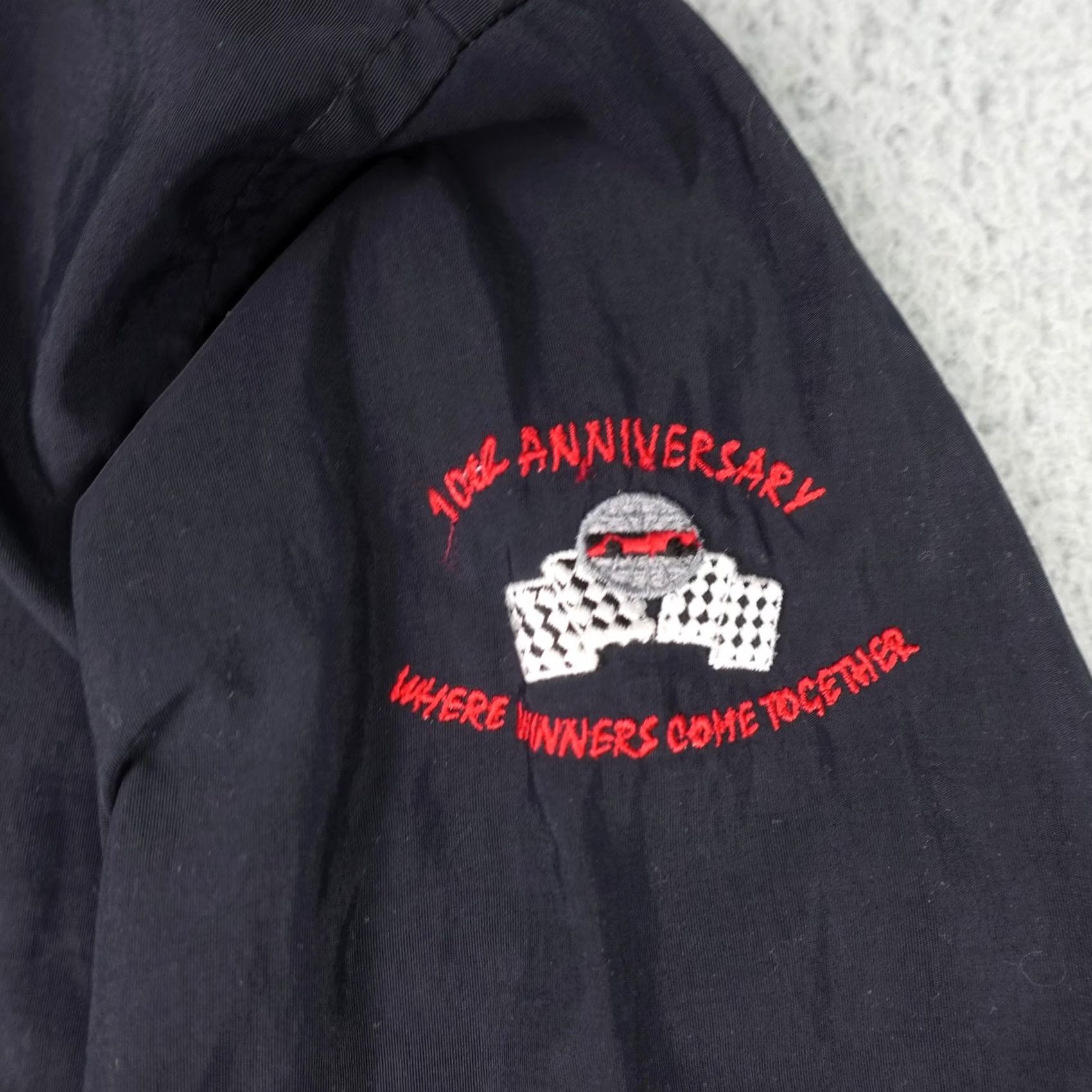 Vintage VINTAGE Starbus Jacket Mens 2XL Windbreaker Black Nylon Microfiber Logo Embroidered Racing 90s United States Size US XXL / EU 58 / 5 - 5 Thumbnail