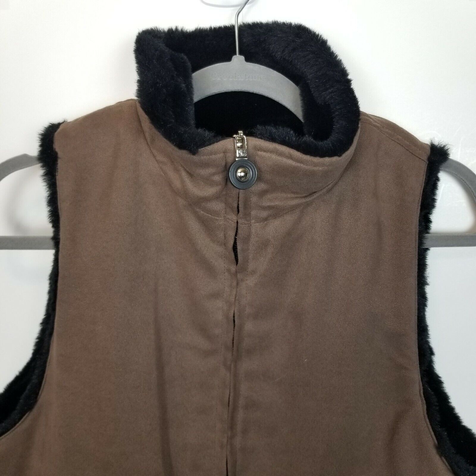Vintage Jamie Sadock Womens Reversible Full Zip Faux Fur Vest Sz M Size M / US 6-8 / IT 42-44 - 8 Thumbnail
