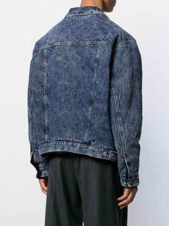 Balenciaga Balenciaga Boa Fur-Lined Marbled Denim Bomber Jacket, Size US S / EU 44-46 / 1 - 14 Thumbnail