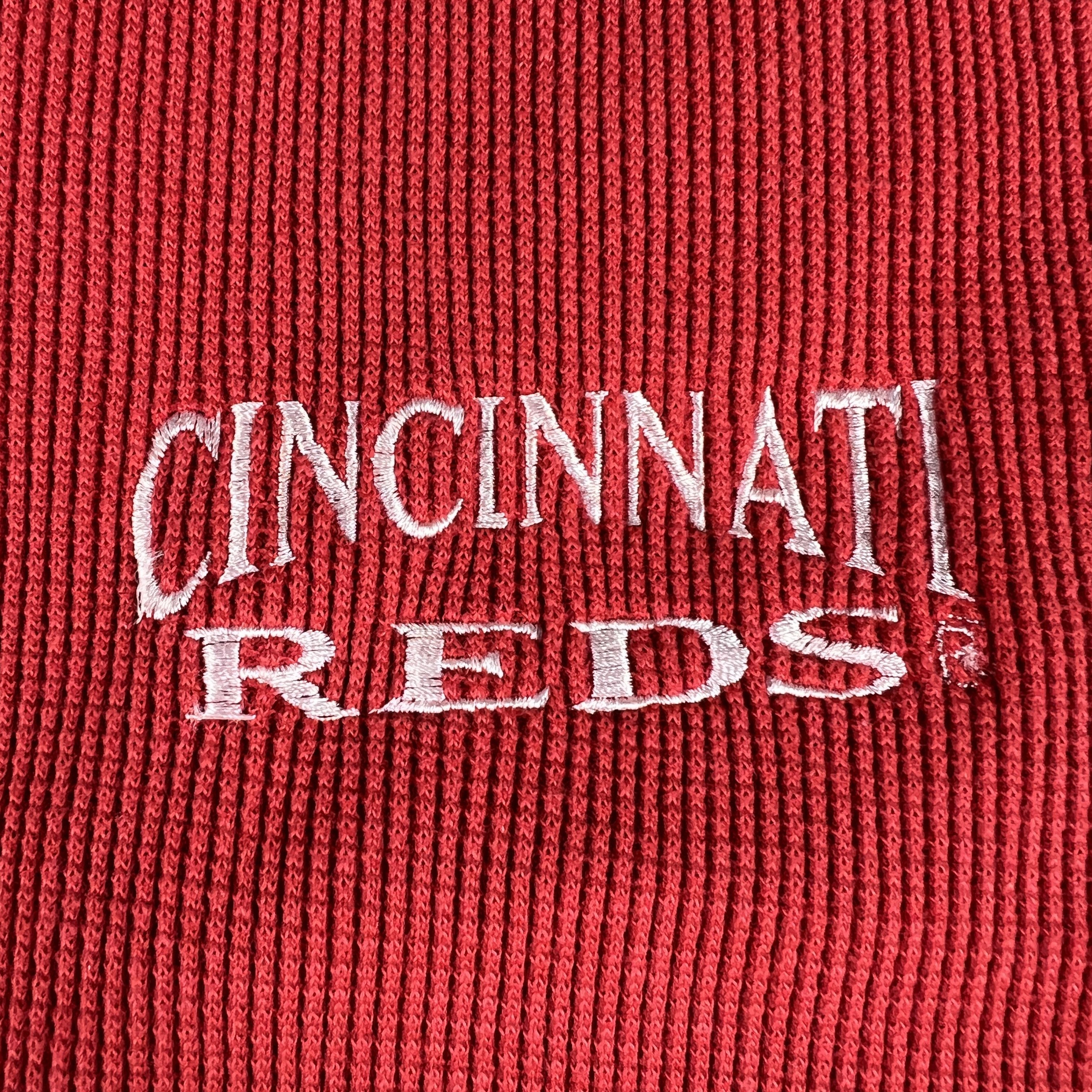 MLB × Russell Athletic × Vintage VTG Russell Cincinnati Reds Thermal Sweatshirt Red Crewneck Size US XXL / EU 58 / 5 - 5 Thumbnail