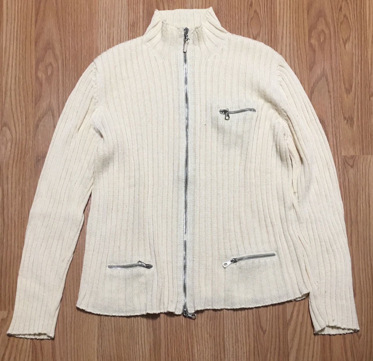 Brunello Cucinelli Brunello Cucinelli Beige Cotton Zip Cardigan US XL, EU L Size XL / US 12-14 / IT 48-50 - 9 Thumbnail