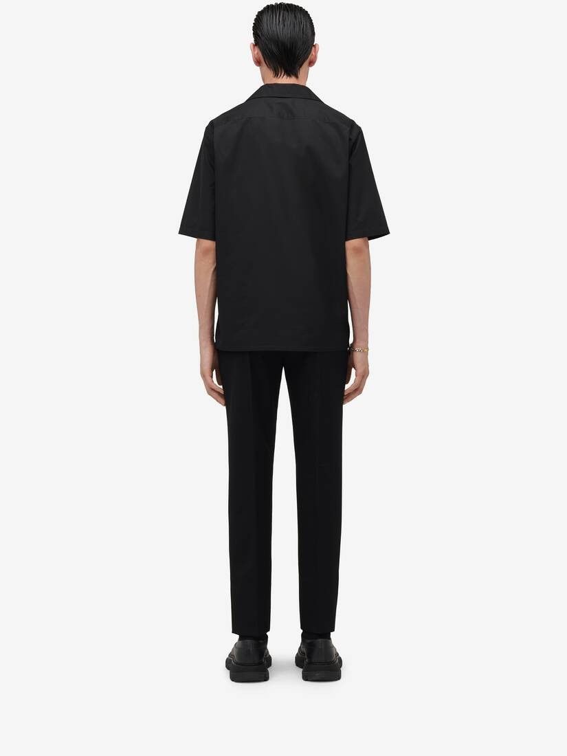 Alexander McQueen o1w1db10725 Embroidered Hawaiian Shirt in Black Size US M / EU 48-50 / 2 - 4 Thumbnail