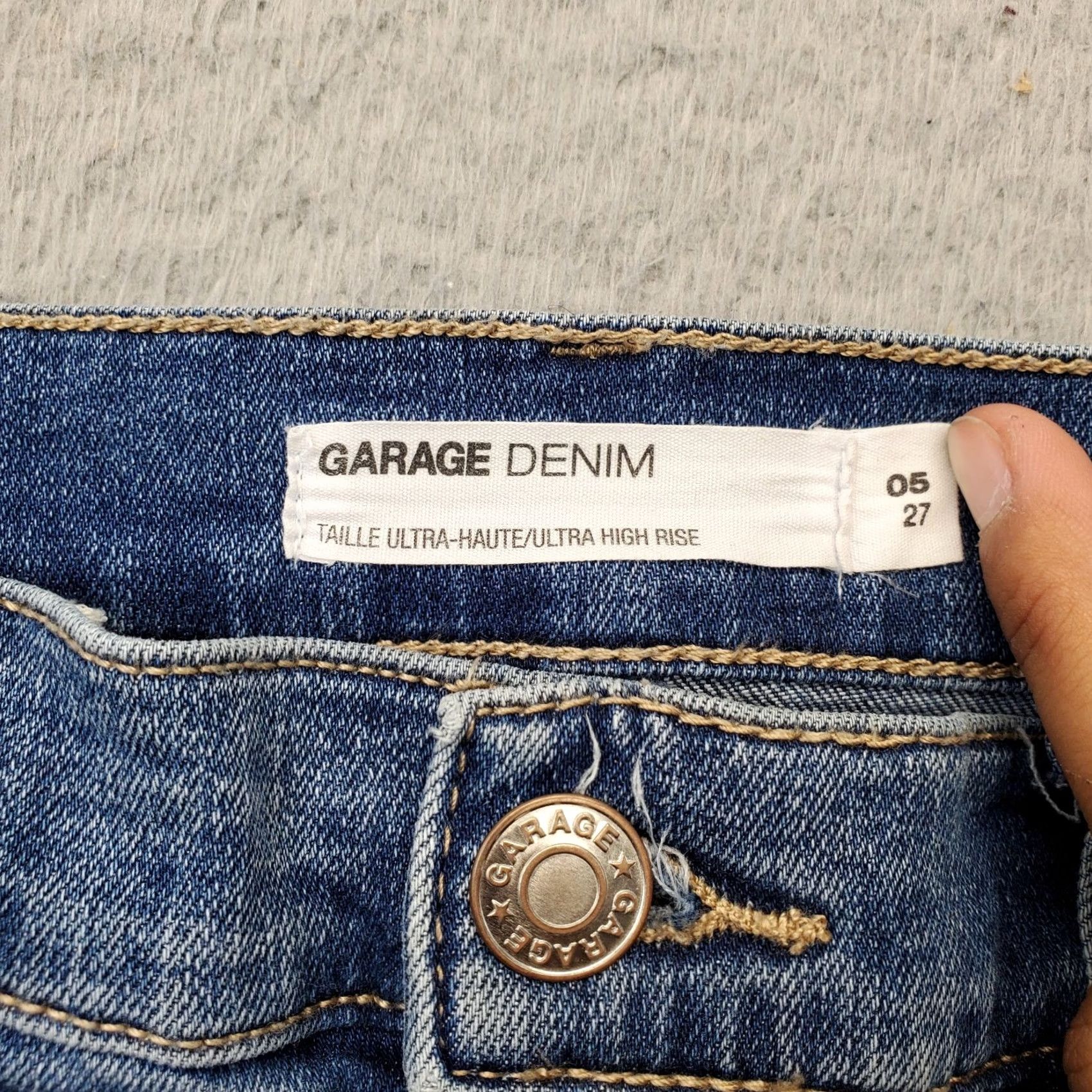 Garage Garage Jeans Womens 5/27 Blue Denim Stretch Ultra High Rise Cut Off Distressed Jeans Size 27" / US 4 / IT 40 - 6 Thumbnail
