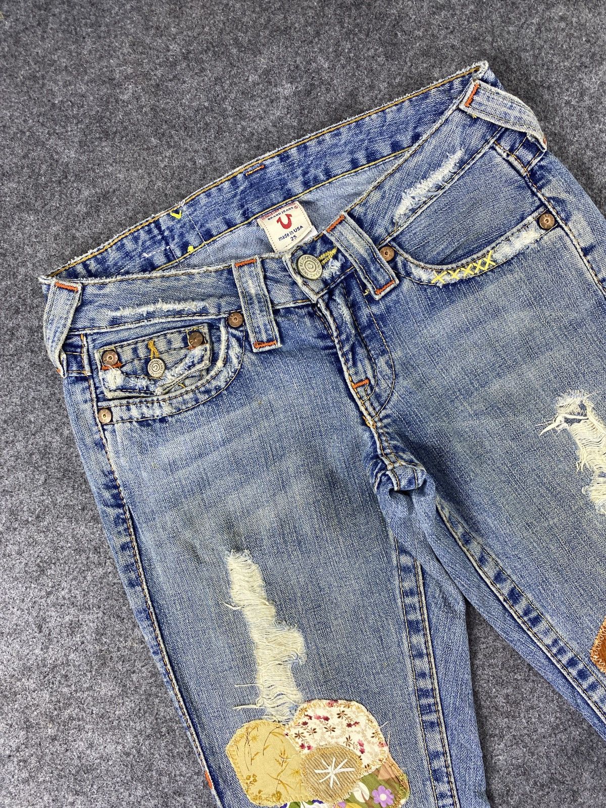 If Six Was Nine × Jean × True Religion True Relegion Distressed patchwork flare jeans - J1113 Size US 28 / EU 44 - 3 Thumbnail