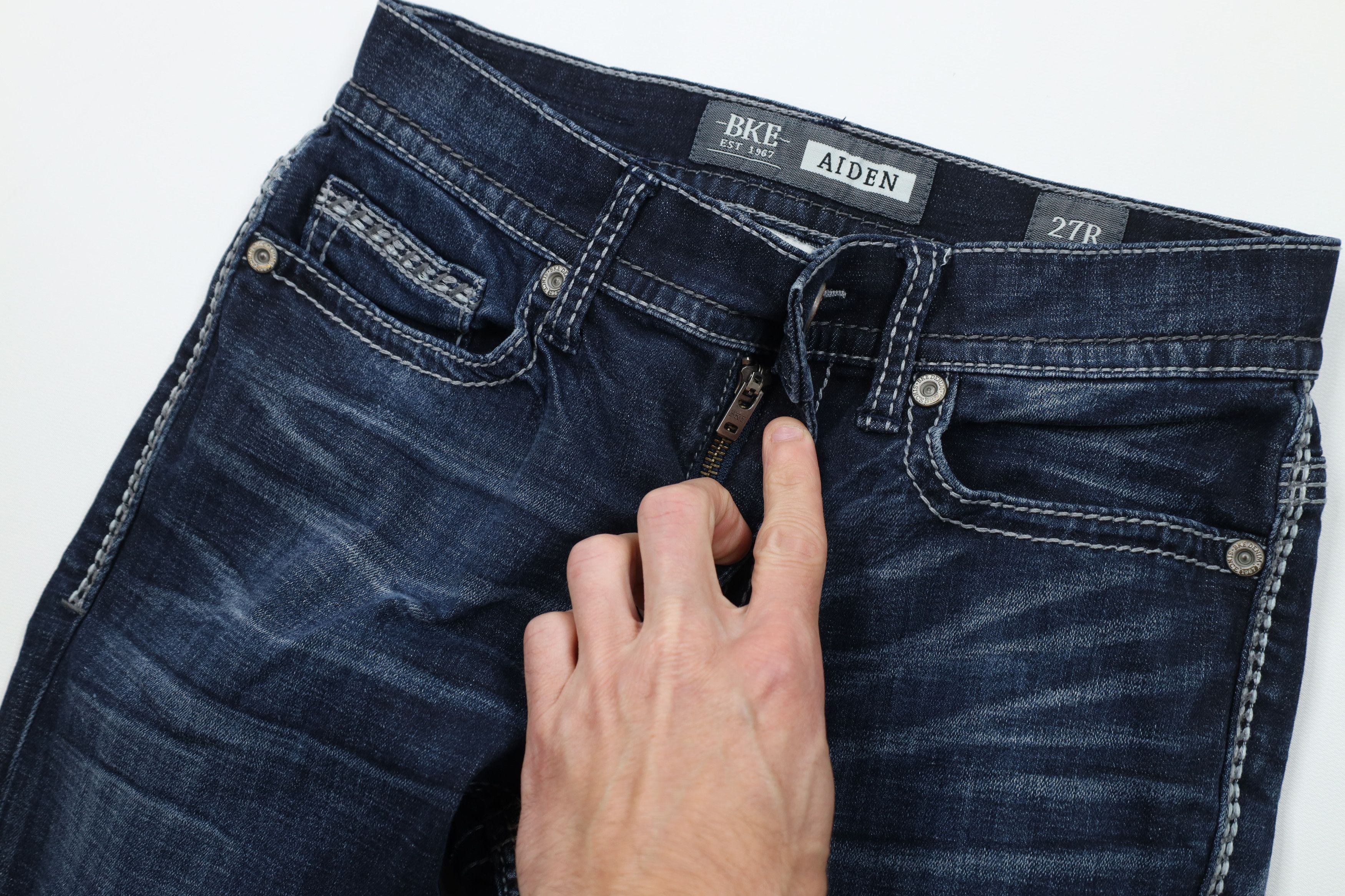 Vintage Buckle BKE Thick Stitch Stretch Bootleg Denim Jeans Blue Size 27" / US 4 / IT 40 - 6 Thumbnail