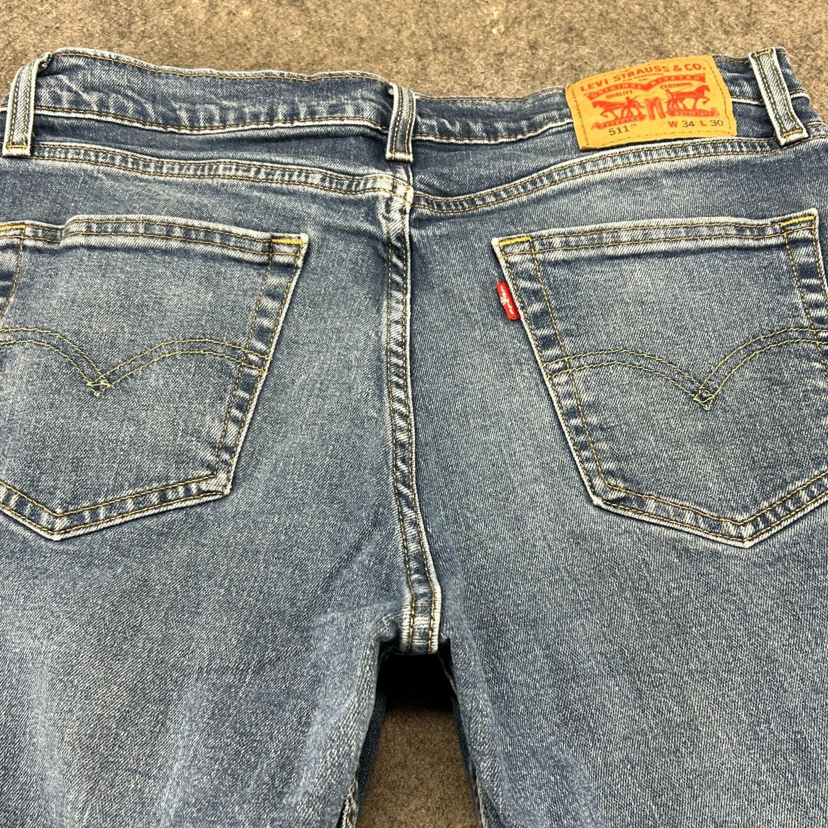 Levi's Levi's 511 Jeans Mens 34x30 Blue Skinny Slim Medium Wash Stretch Denim Size US 34 / EU 50 - 7 Thumbnail