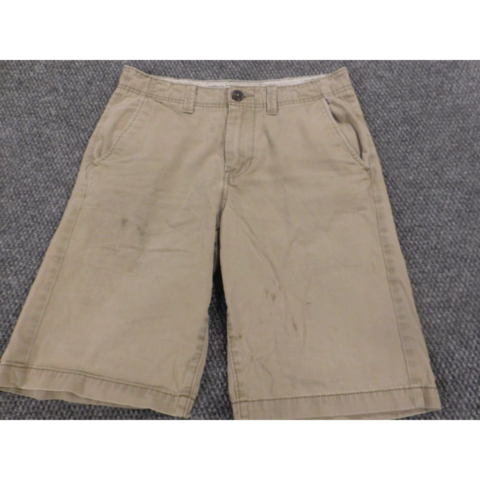 American Eagle Outfitters American Eagle Outfitters Mens Shorts 28 Beige Longboard Chino Regular Classic Flat Front Logo Knit Cotton Casual - Mens - 28 Size US 28 / EU 44 - 5 Thumbnail