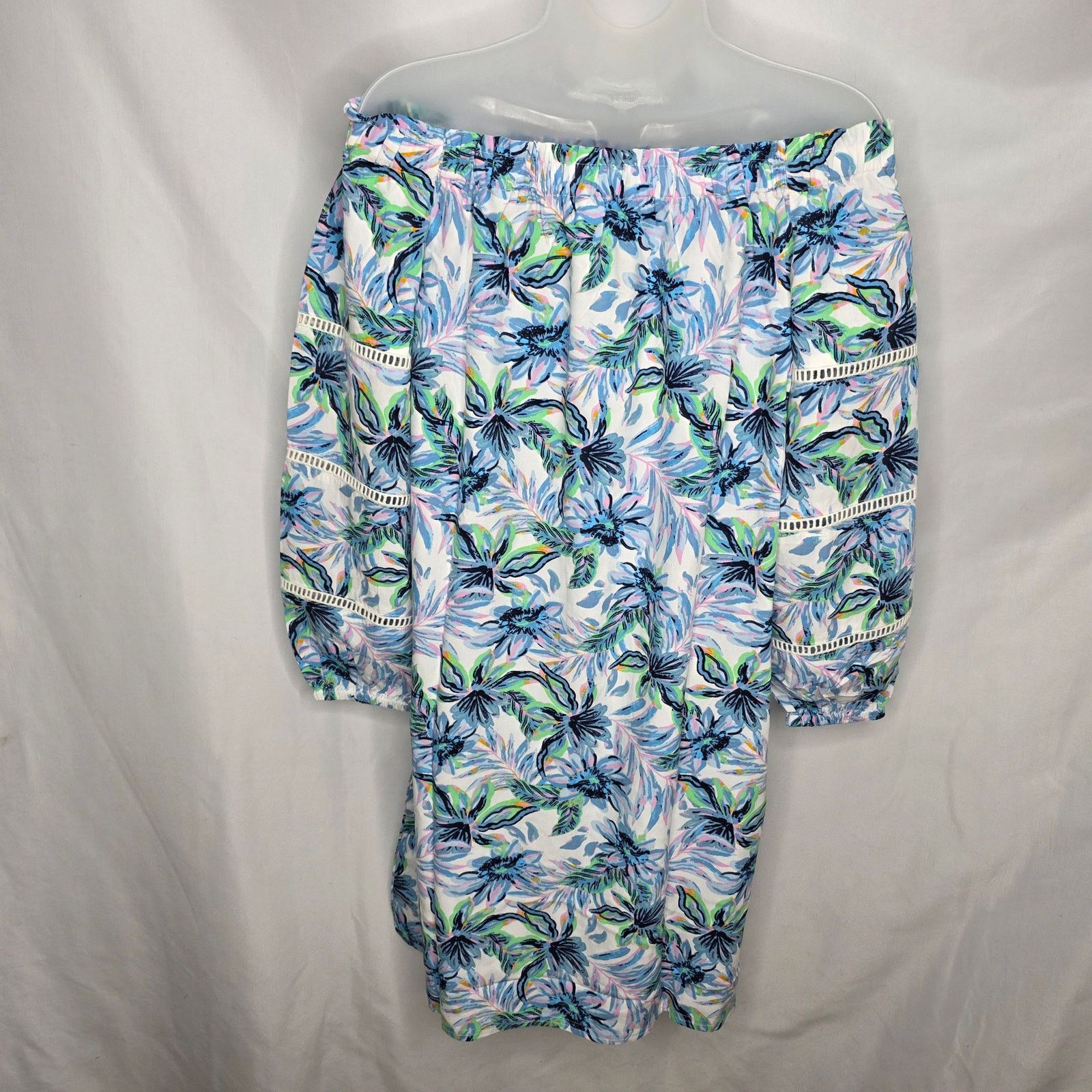 Other Stella Parker Off Shoulder Balloon Sleeve Tropical Dress Size M / US 6-8 / IT 42-44 - 11 Thumbnail