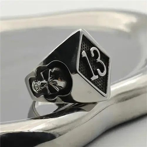 Jewelry × Vintage Solid Skull 13 Ring Size ONE SIZE - 1 Thumbnail