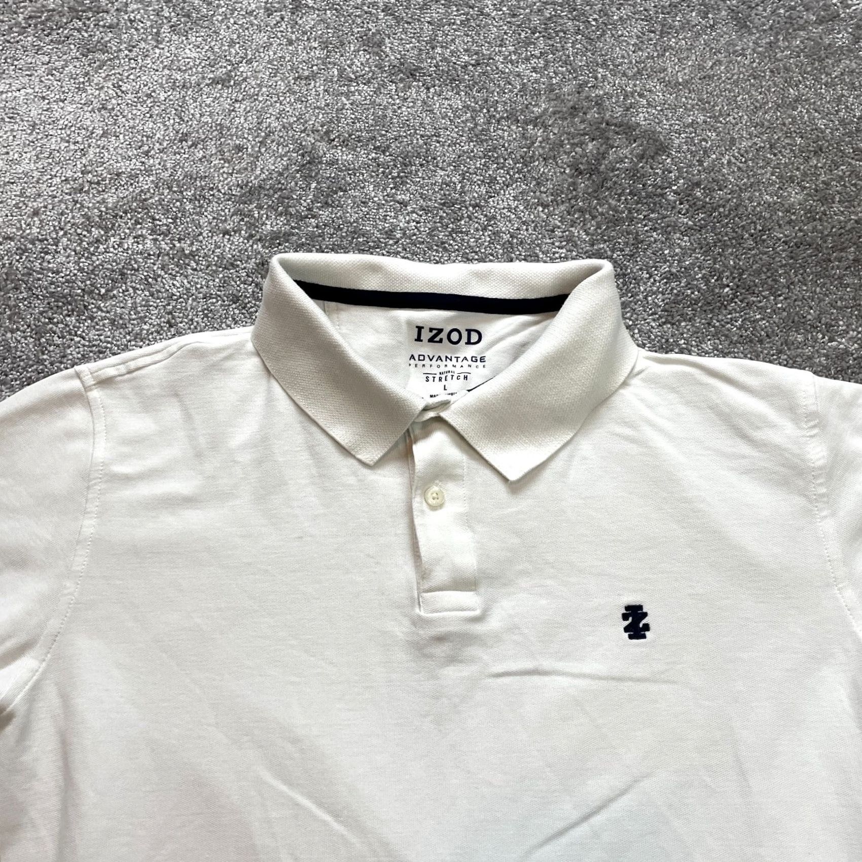 Izod IZOD Polo Shirt Mens L White Advantage Performance Logo Top Size US L / EU 52-54 / 3 - 2 Thumbnail